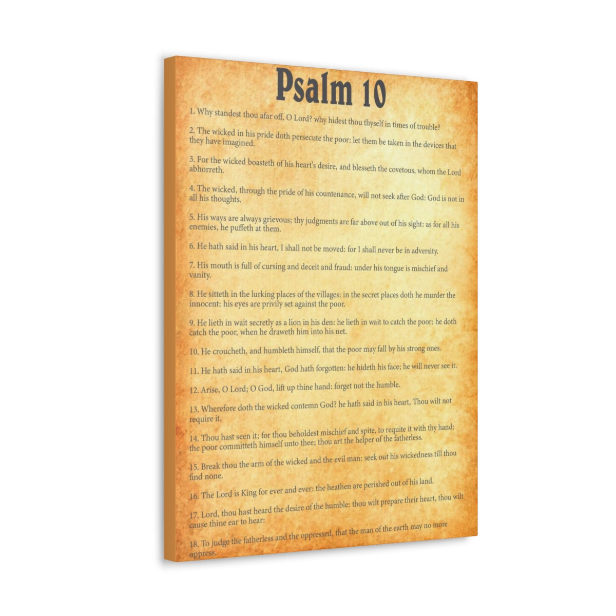 Scripture Walls Psalm 10 Chapter Gold Bible Canvas Christian Wall Art Ready to Hang Unframed-Express Your Love Gifts