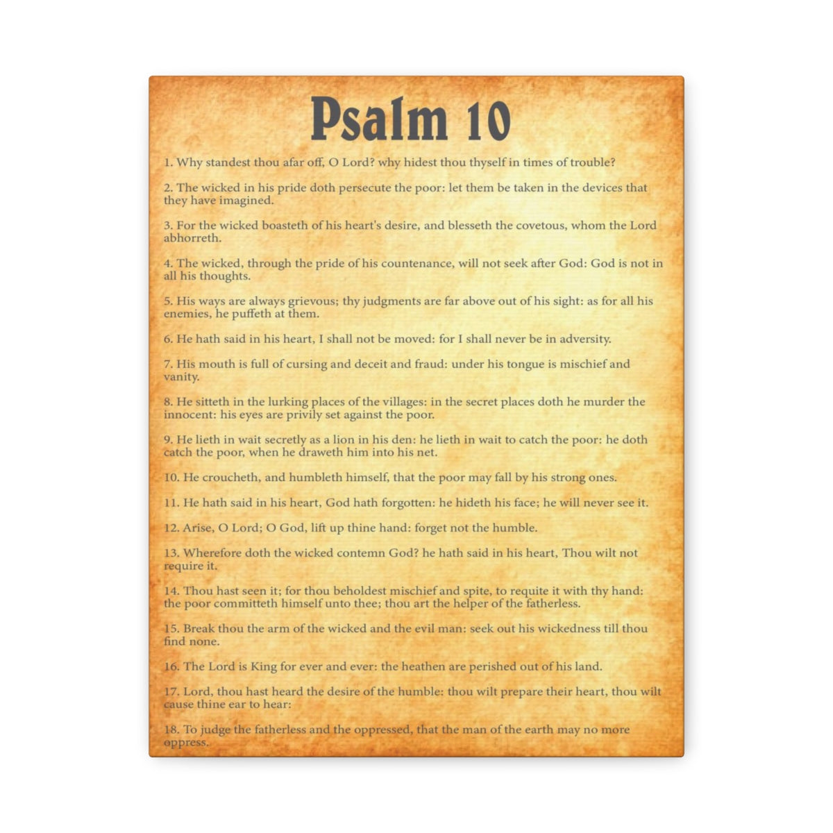 Scripture Walls Psalm 10 Chapter Gold Bible Canvas Christian Wall Art Ready to Hang Unframed-Express Your Love Gifts