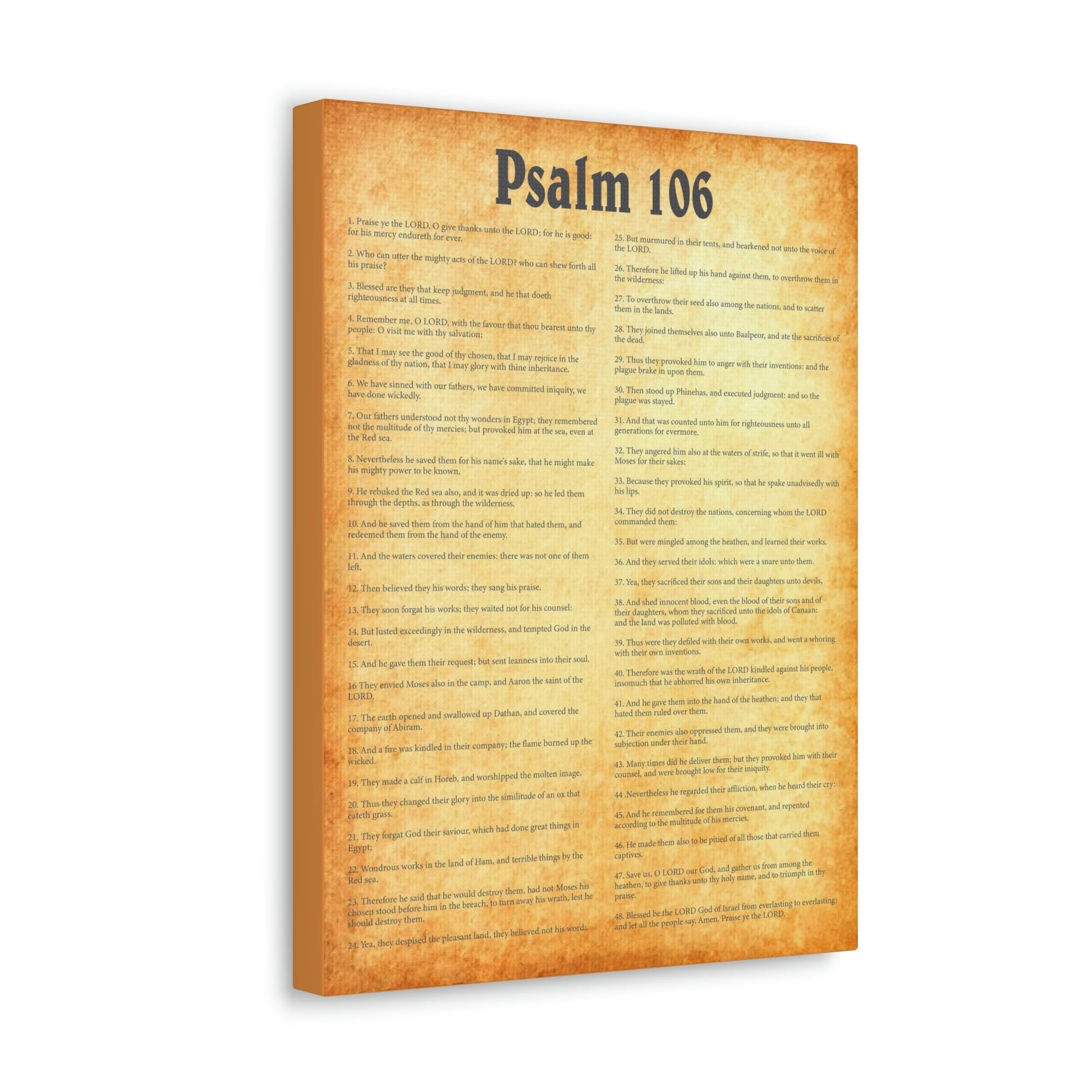 Scripture Walls Psalm 106 Chapter Gold Bible Canvas Christian Wall Art Ready to Hang Unframed-Express Your Love Gifts