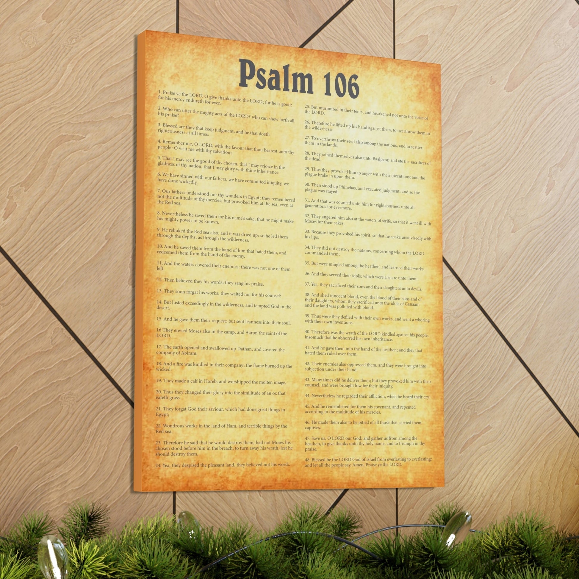 Scripture Walls Psalm 106 Chapter Gold Bible Canvas Christian Wall Art Ready to Hang Unframed-Express Your Love Gifts
