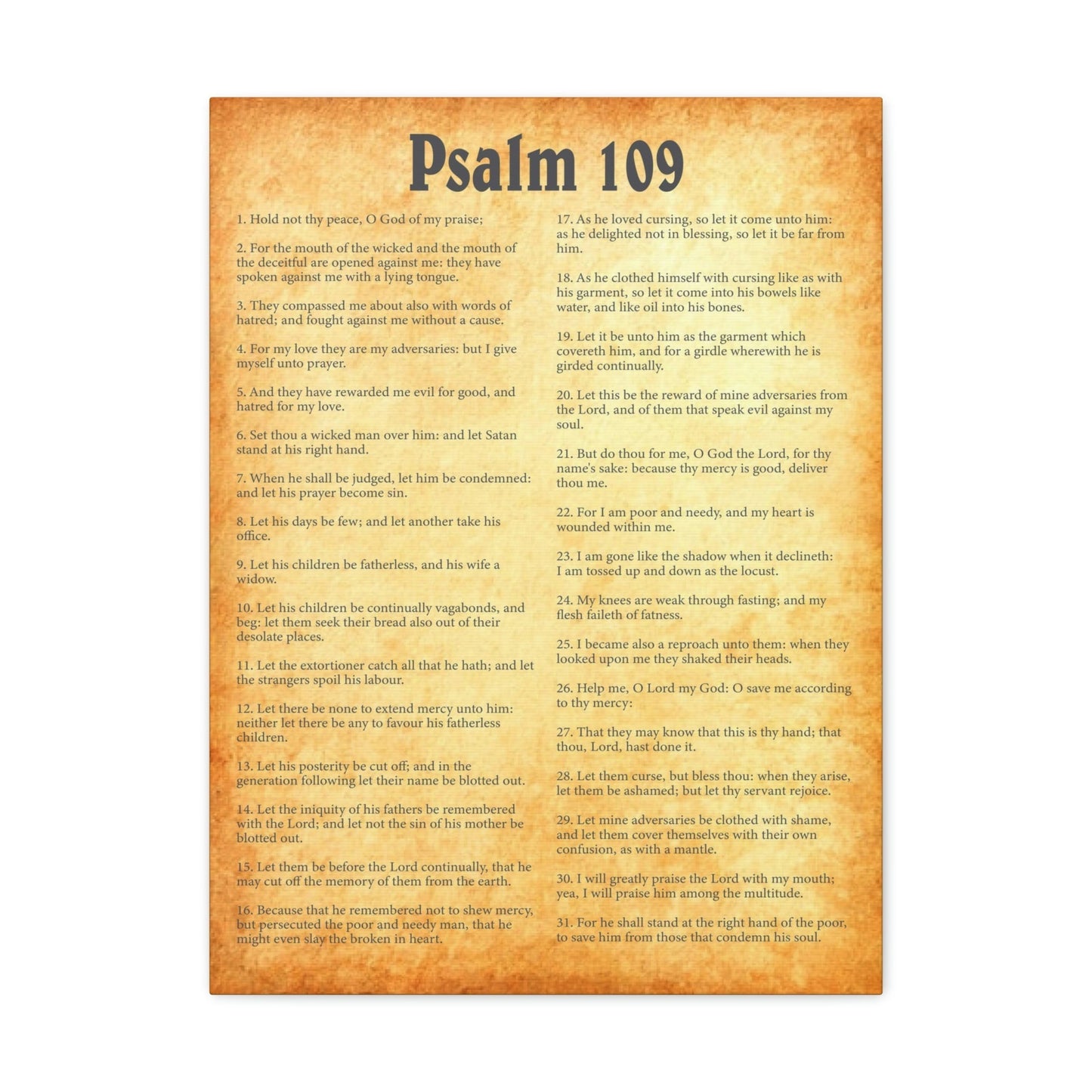 Scripture Walls Psalm 109 Chapter Gold Bible Canvas Christian Wall Art Ready to Hang Unframed-Express Your Love Gifts