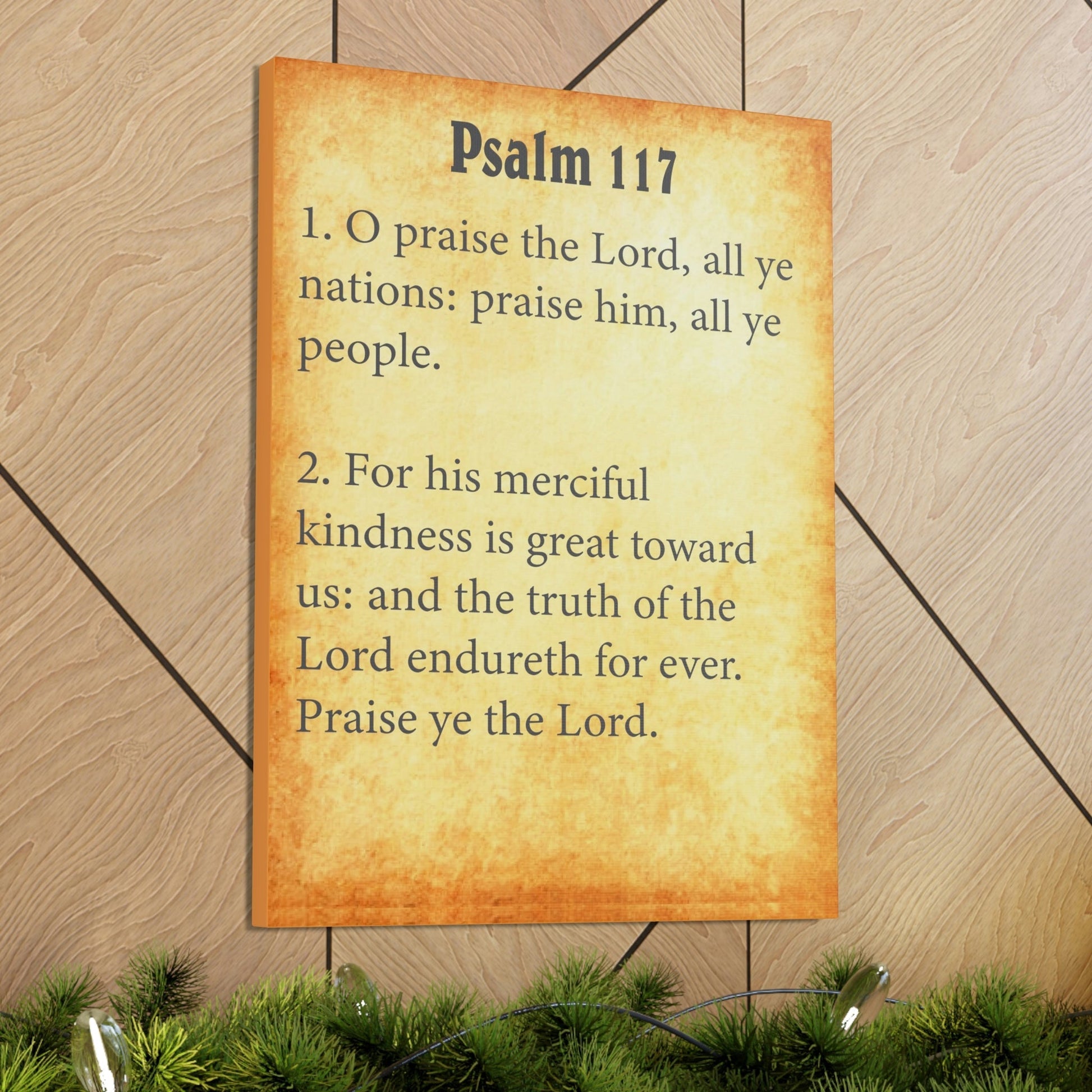 Scripture Walls Psalm 117 Chapter Gold Bible Canvas Christian Wall Art Ready to Hang Unframed-Express Your Love Gifts