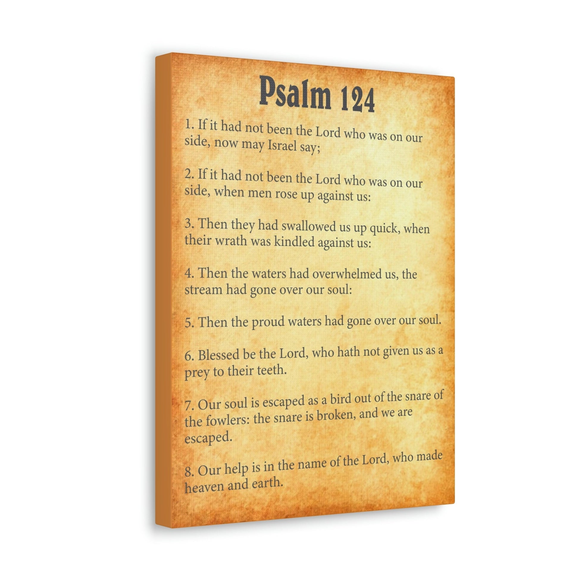 Scripture Walls Psalm 124 Chapter Gold Bible Canvas Christian Wall Art Ready to Hang Unframed-Express Your Love Gifts