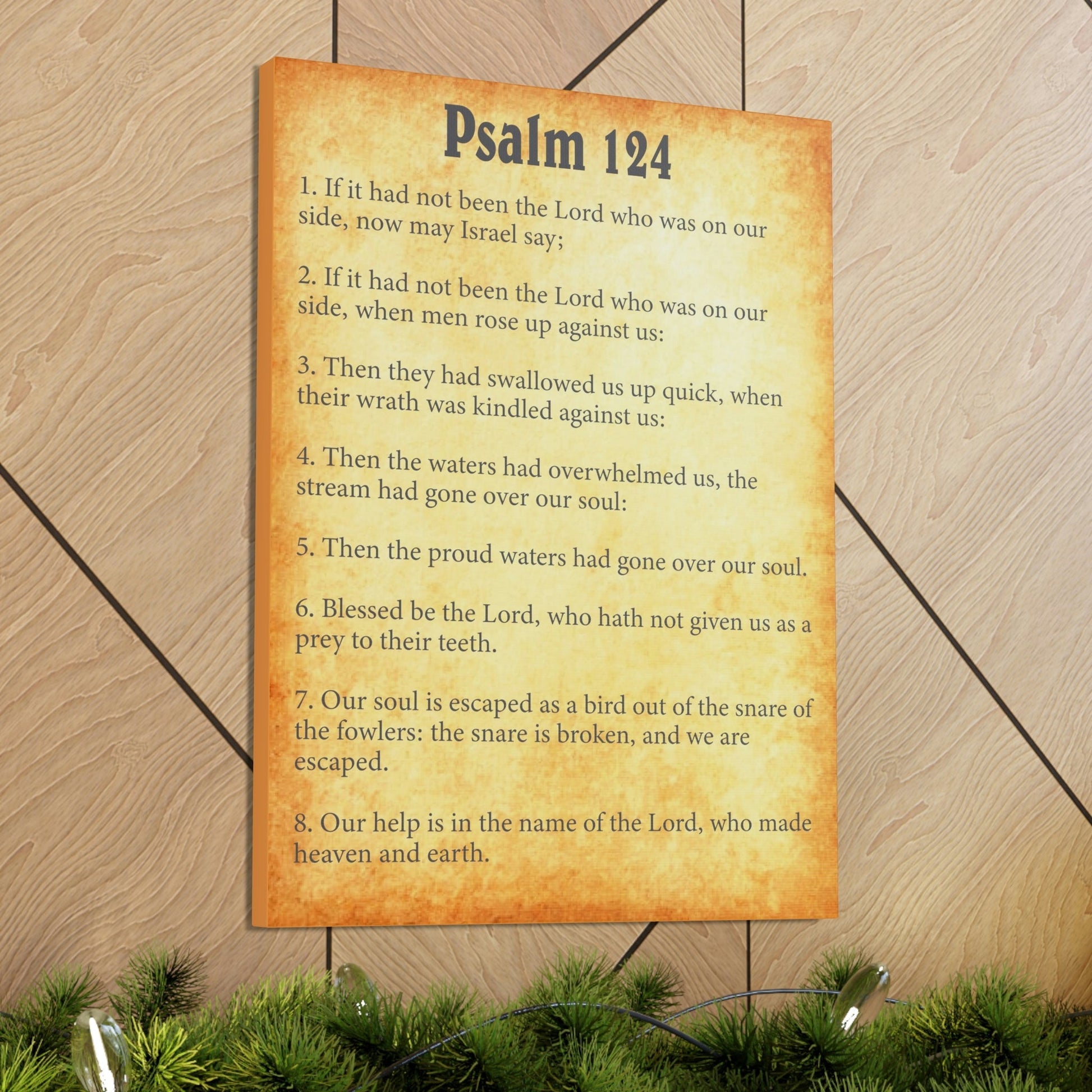 Scripture Walls Psalm 124 Chapter Gold Bible Canvas Christian Wall Art Ready to Hang Unframed-Express Your Love Gifts