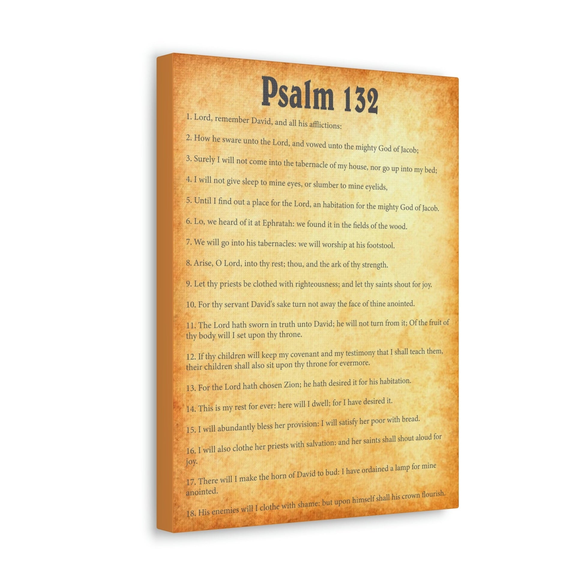 Scripture Walls Psalm 132 Chapter Gold Bible Canvas Christian Wall Art Ready to Hang Unframed-Express Your Love Gifts