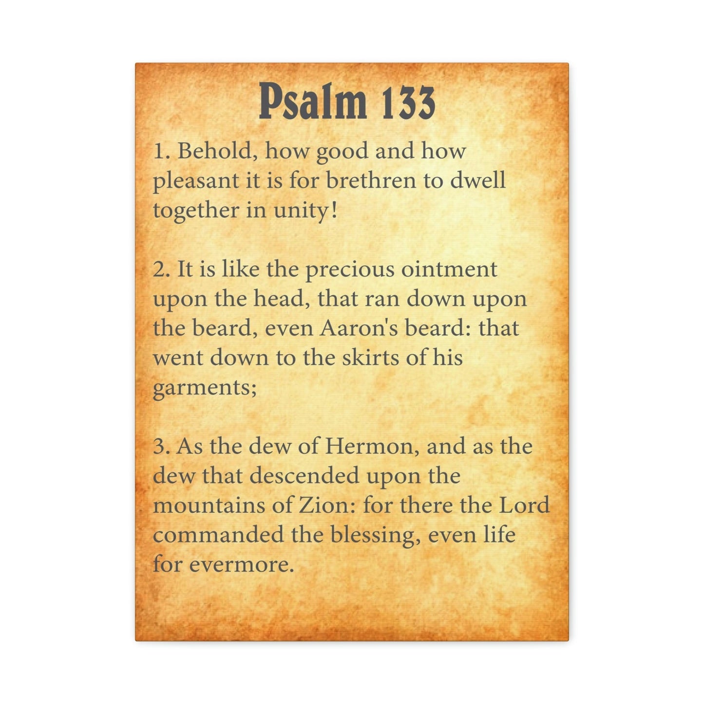 Scripture Walls Psalm 133 Chapter Gold Bible Canvas Christian Wall Art Ready to Hang Unframed-Express Your Love Gifts