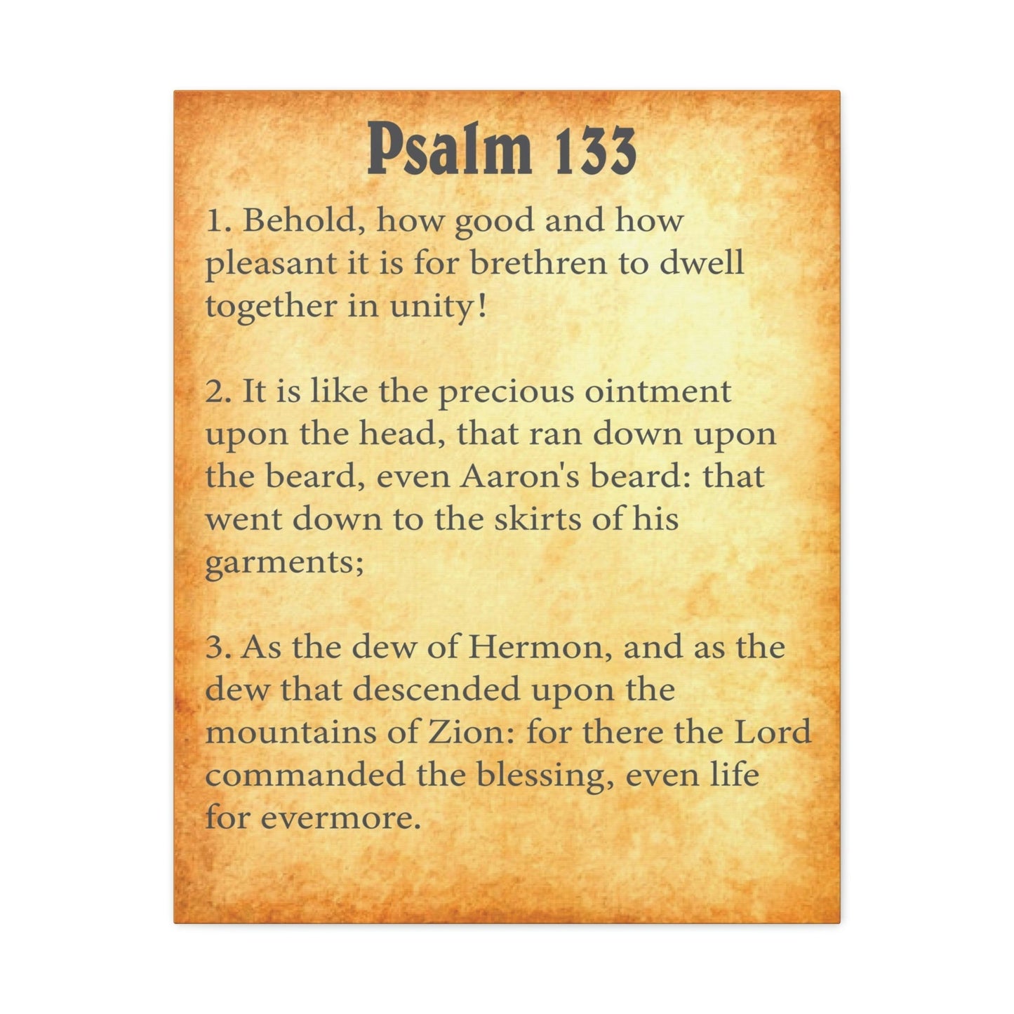 Scripture Walls Psalm 133 Chapter Gold Bible Canvas Christian Wall Art Ready to Hang Unframed-Express Your Love Gifts