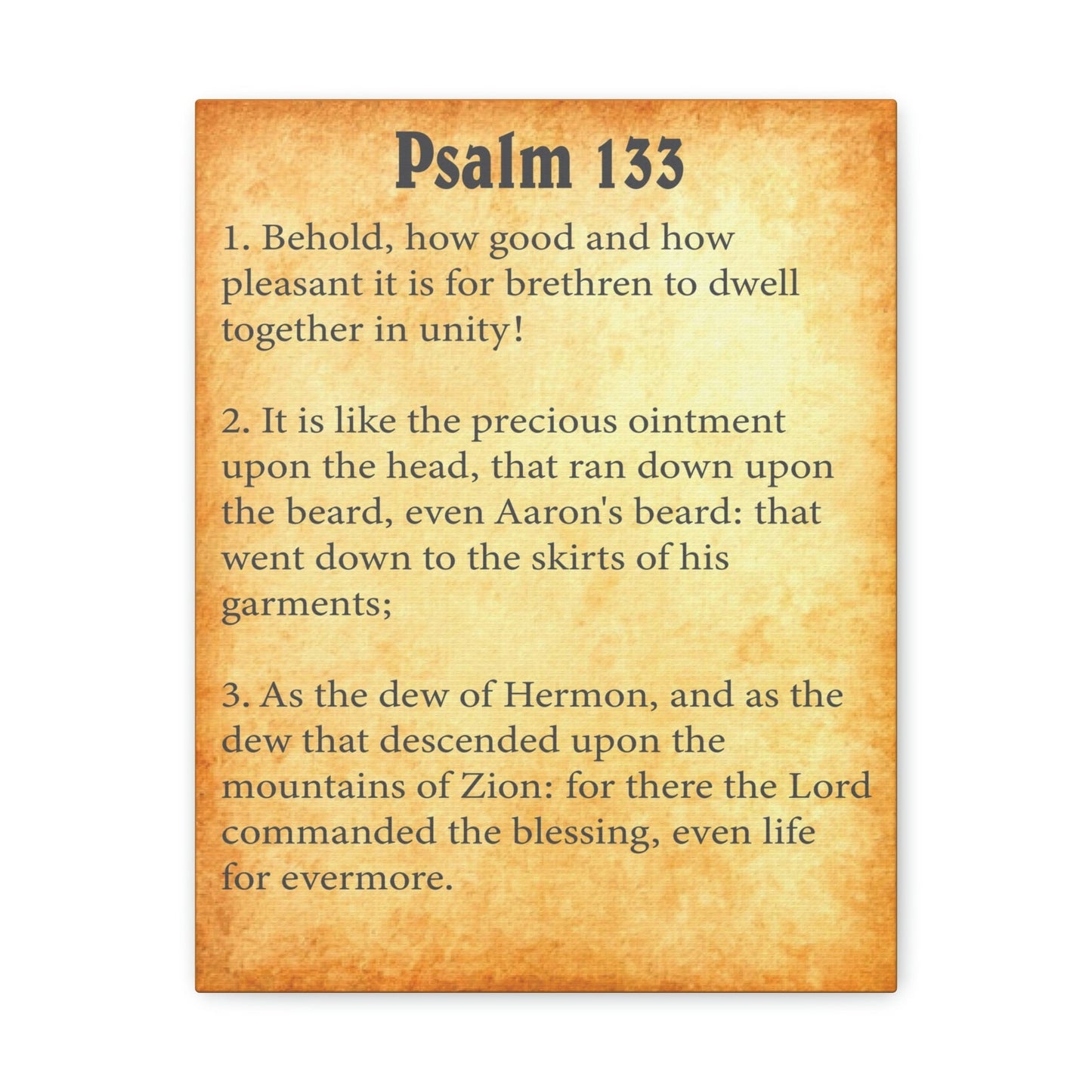 Scripture Walls Psalm 133 Chapter Gold Bible Canvas Christian Wall Art Ready to Hang Unframed-Express Your Love Gifts