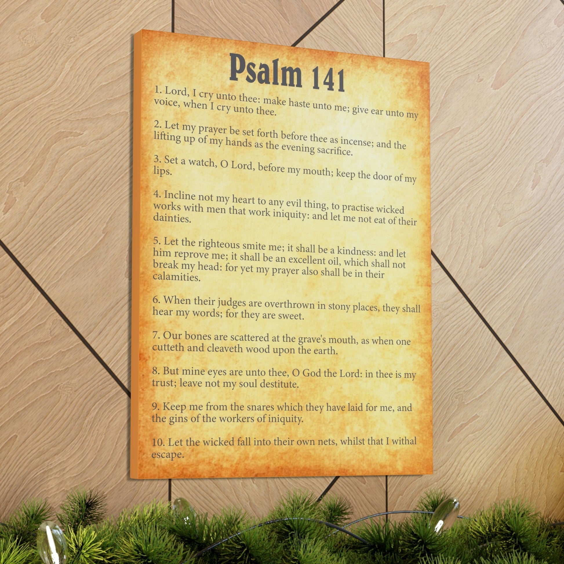 Scripture Walls Psalm 141 Chapter Gold Bible Canvas Christian Wall Art Ready to Hang Unframed-Express Your Love Gifts