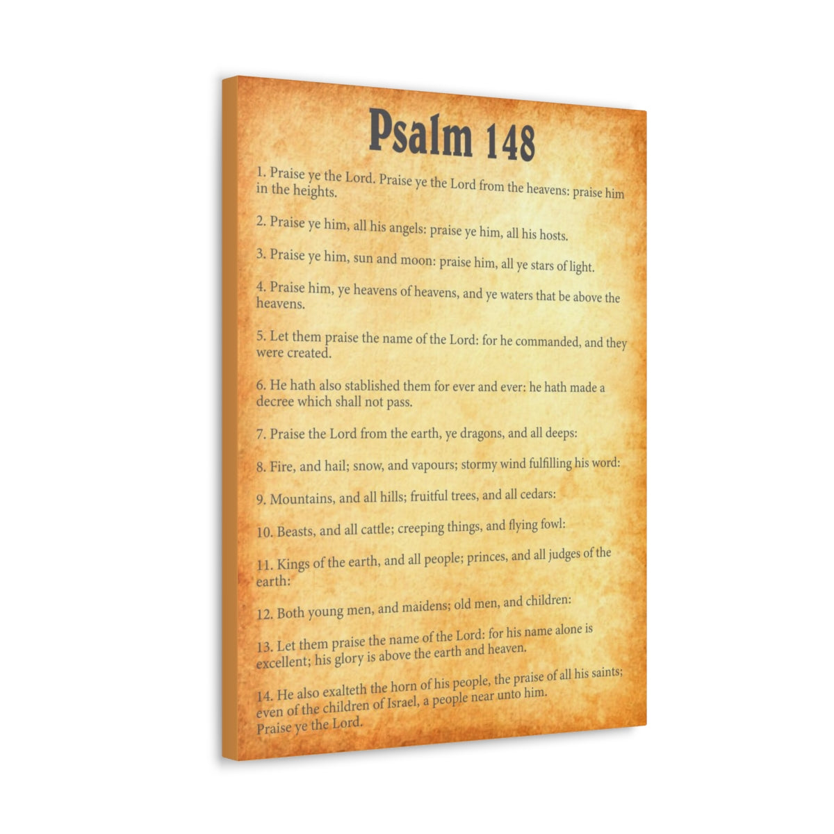 Scripture Walls Psalm 148 Chapter Gold Bible Canvas Christian Wall Art Ready to Hang Unframed-Express Your Love Gifts