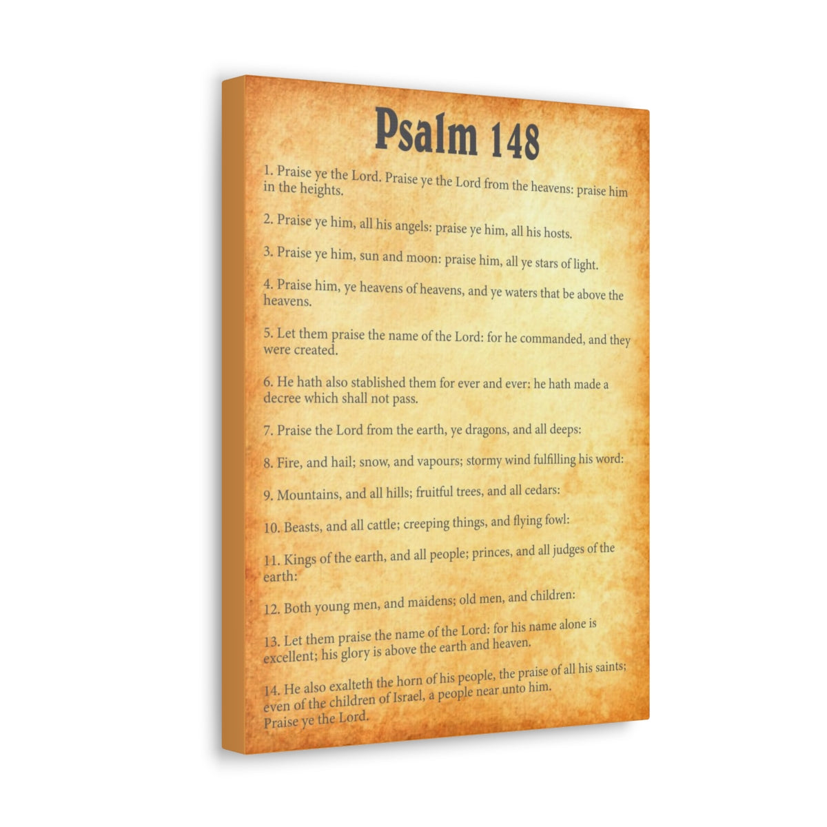 Scripture Walls Psalm 148 Chapter Gold Bible Canvas Christian Wall Art Ready to Hang Unframed-Express Your Love Gifts