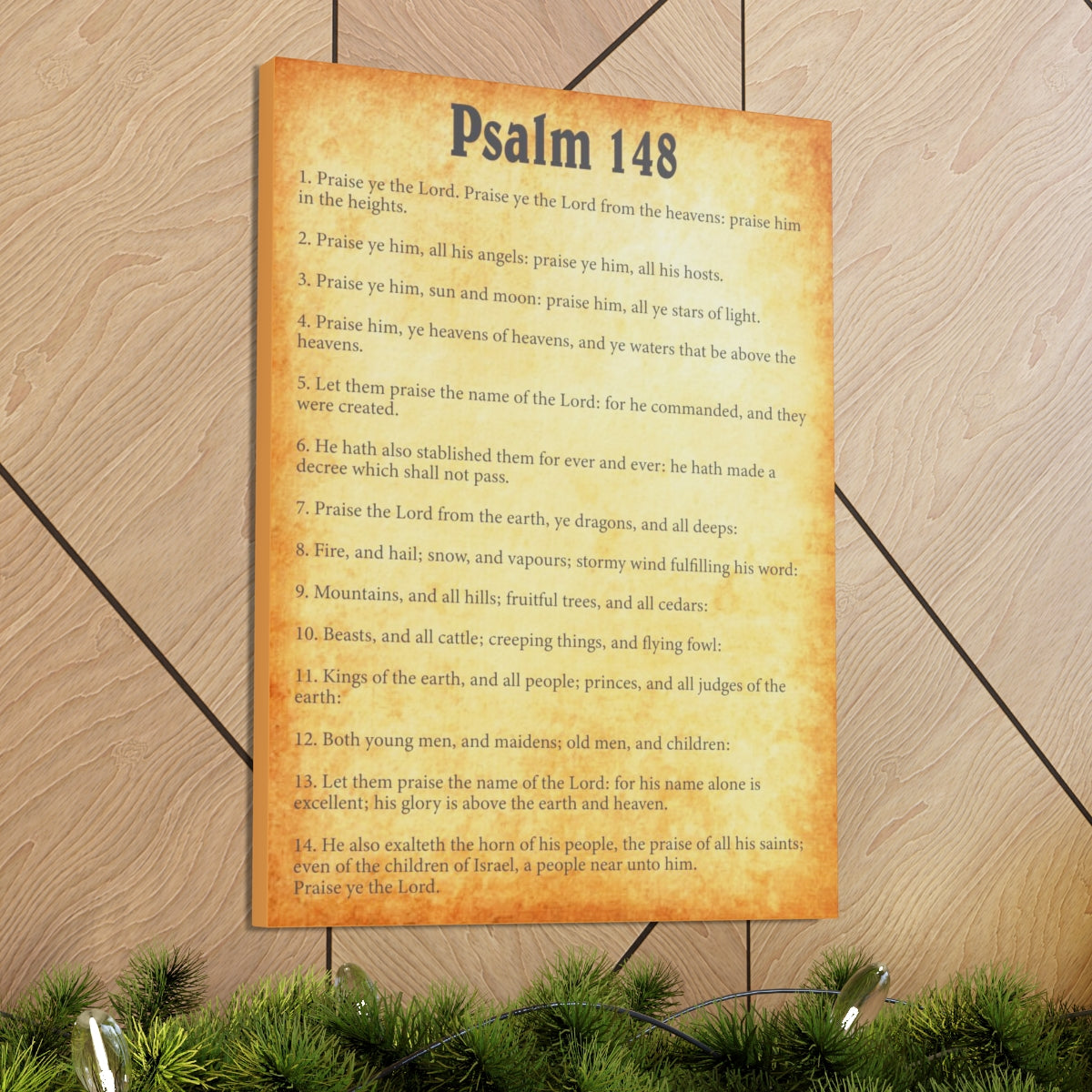 Scripture Walls Psalm 148 Chapter Gold Bible Canvas Christian Wall Art Ready to Hang Unframed-Express Your Love Gifts