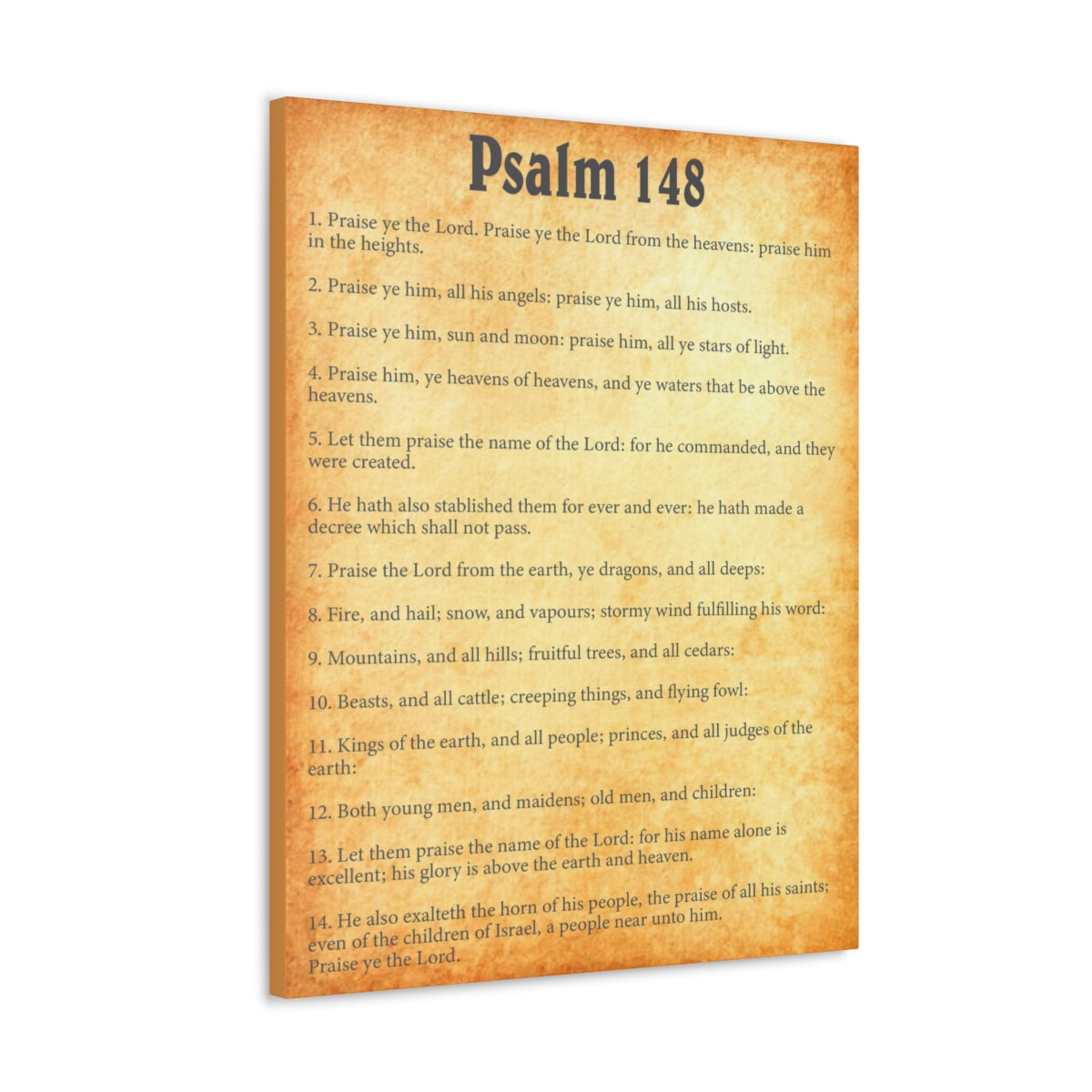 Scripture Walls Psalm 148 Chapter Gold Bible Canvas Christian Wall Art Ready to Hang Unframed-Express Your Love Gifts