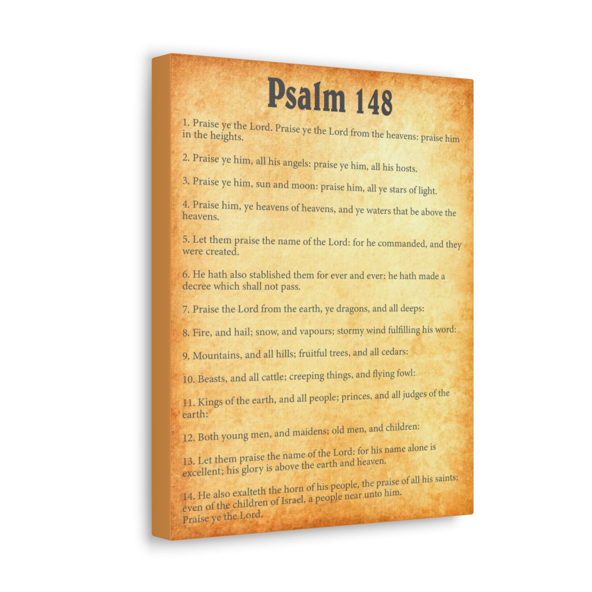 Scripture Walls Psalm 148 Chapter Gold Bible Canvas Christian Wall Art Ready to Hang Unframed-Express Your Love Gifts