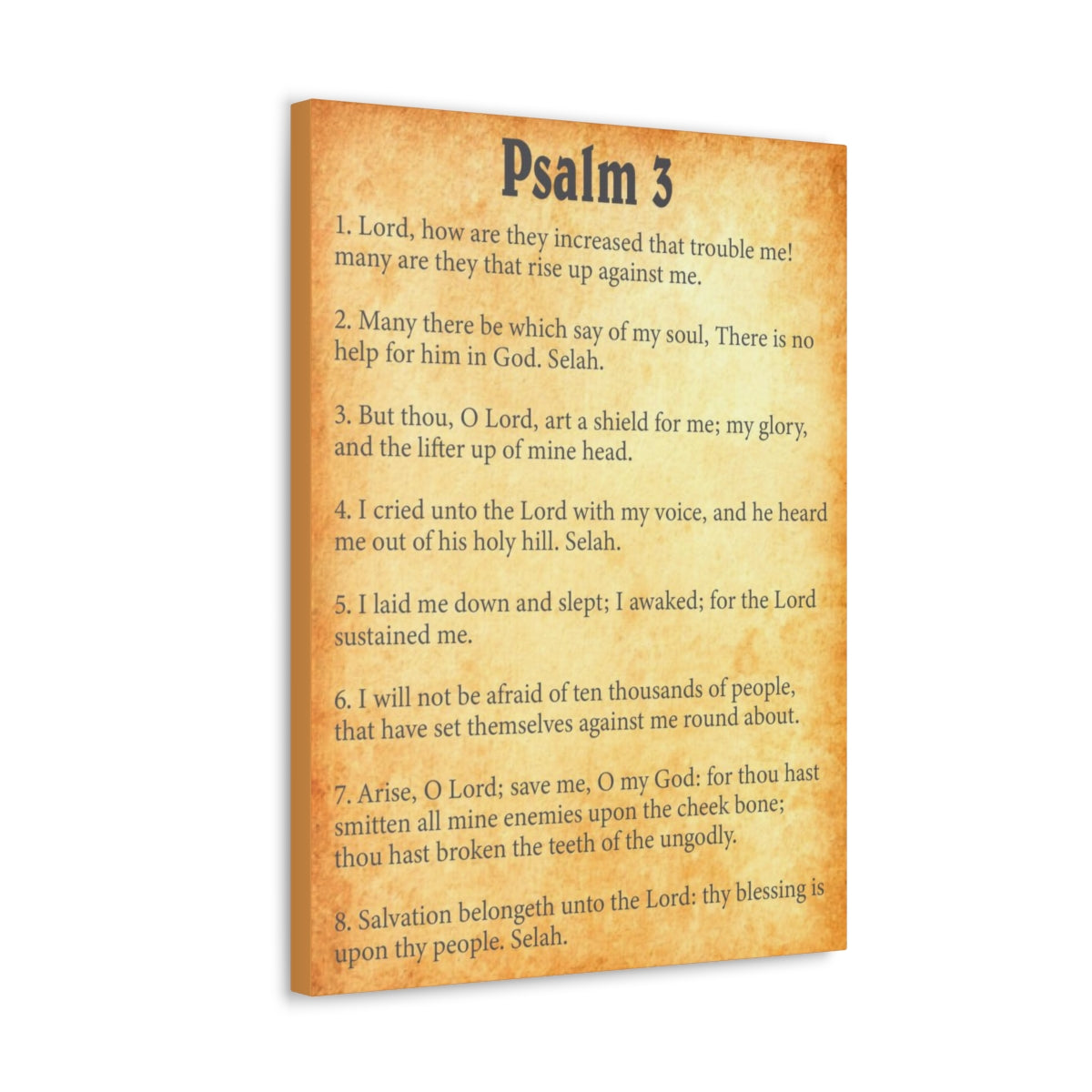 Scripture Walls Psalm 3 Chapter Gold Bible Canvas Christian Wall Art Ready to Hang Unframed-Express Your Love Gifts