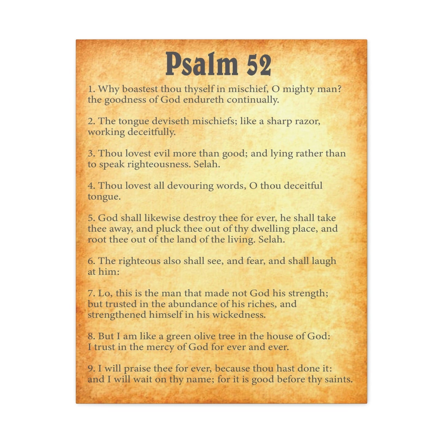 Scripture Walls Psalm 52 Chapter Gold Bible Canvas Christian Wall Art Ready to Hang Unframed-Express Your Love Gifts