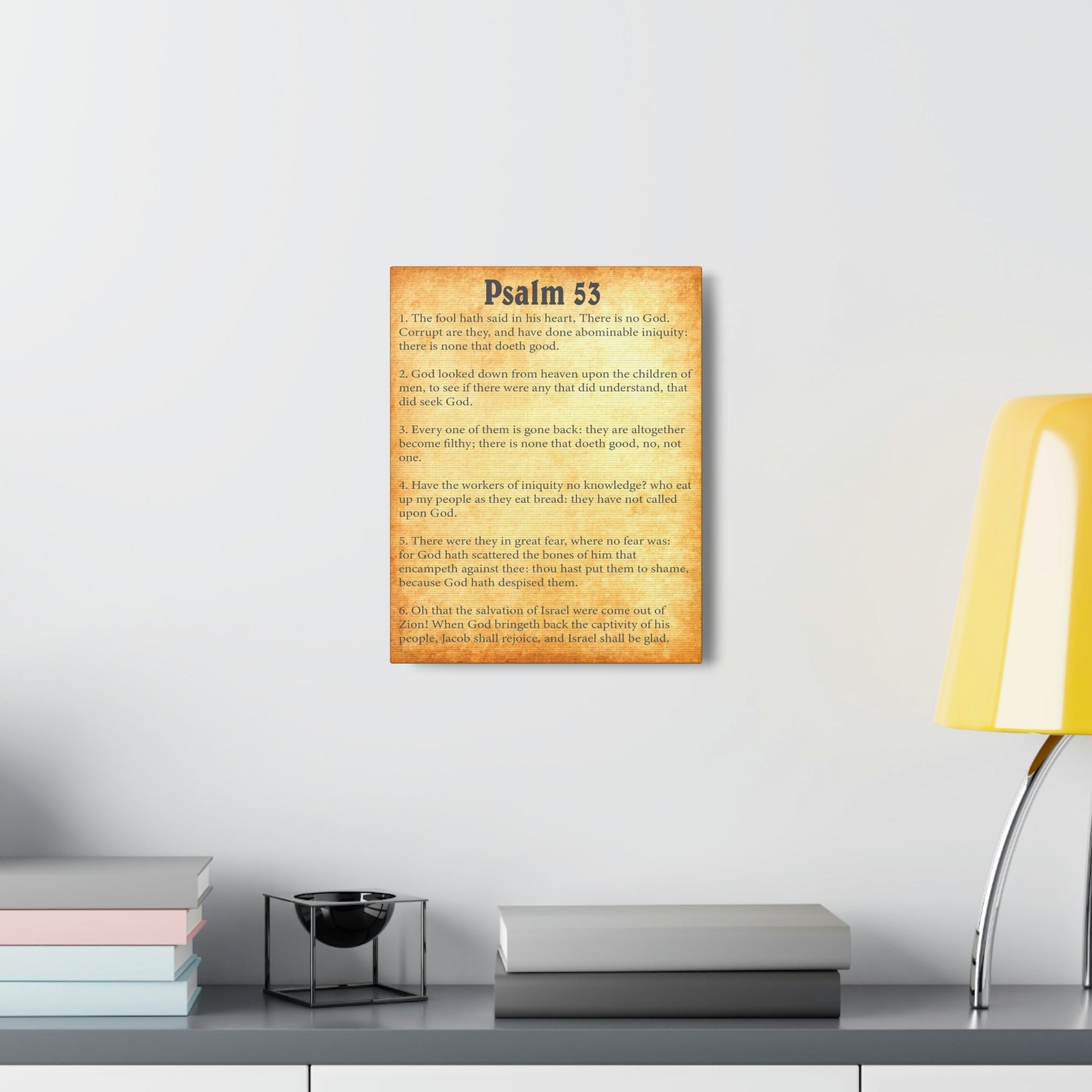 Scripture Walls Psalm 53 Chapter Gold Bible Canvas Christian Wall Art Ready to Hang Unframed-Express Your Love Gifts
