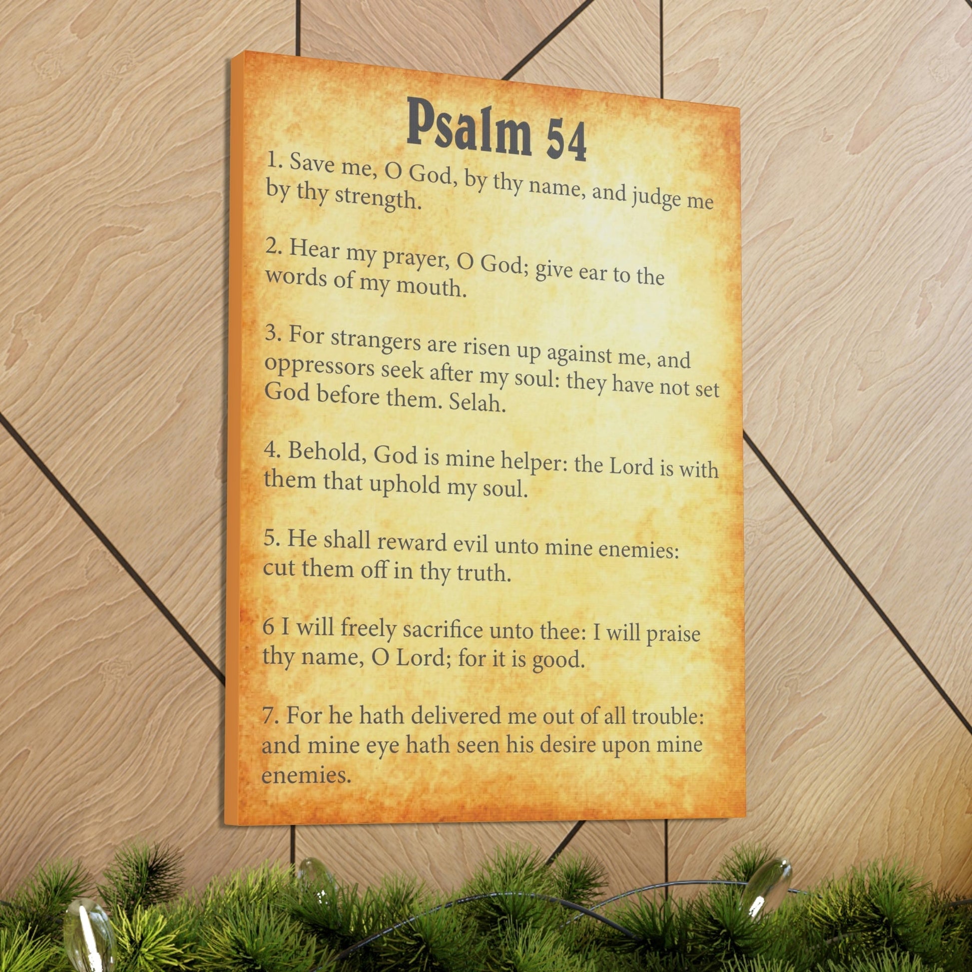 Scripture Walls Psalm 54 Chapter Gold Bible Canvas Christian Wall Art Ready to Hang Unframed-Express Your Love Gifts