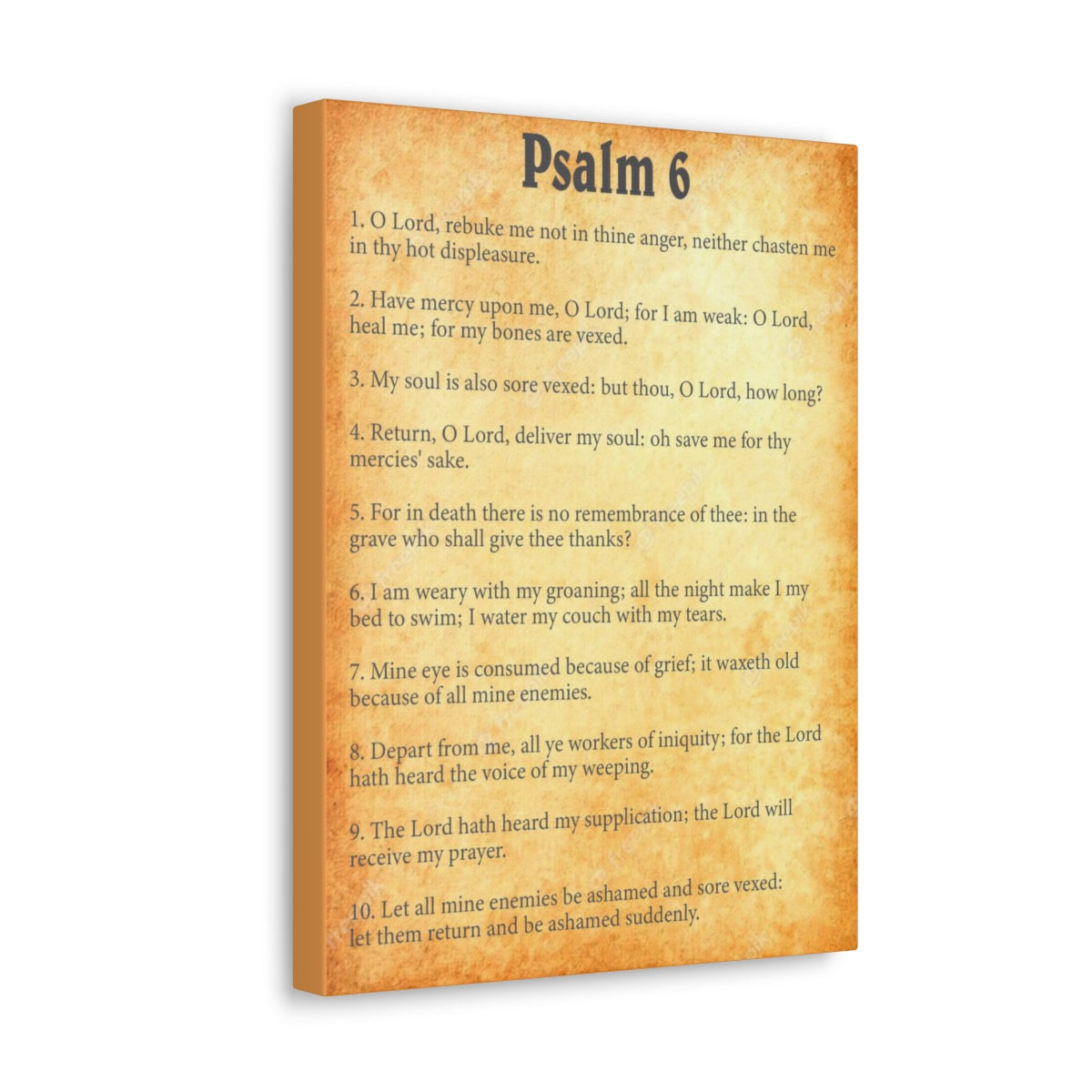 Scripture Walls Psalm 6 Chapter Gold Bible Canvas Christian Wall Art Ready to Hang Unframed-Express Your Love Gifts