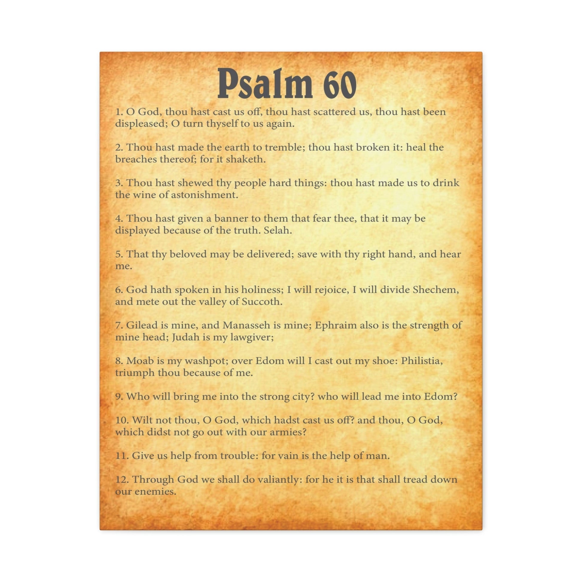 Scripture Walls Psalm 60 Chapter Gold Bible Canvas Christian Wall Art Ready to Hang Unframed-Express Your Love Gifts