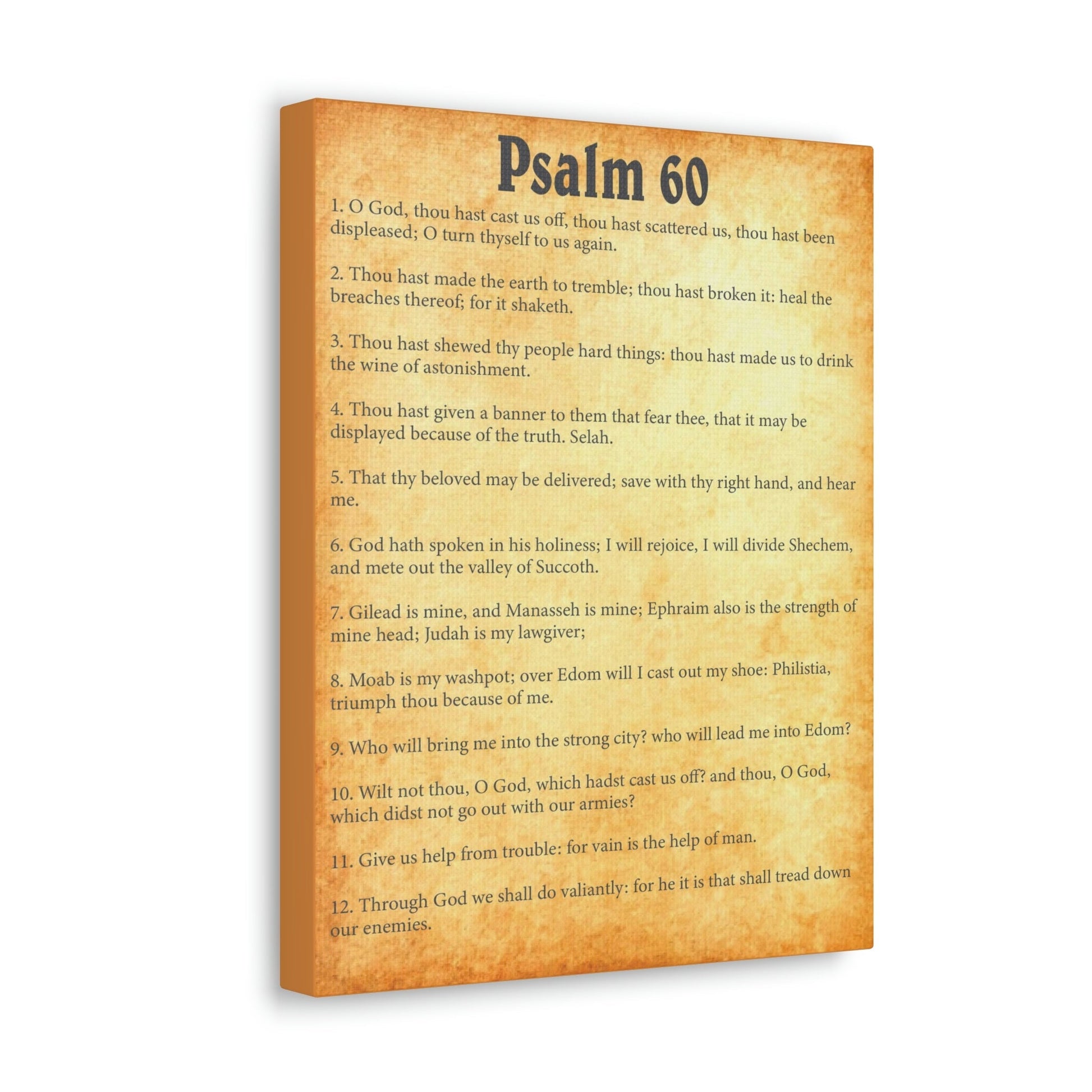 Scripture Walls Psalm 60 Chapter Gold Bible Canvas Christian Wall Art Ready to Hang Unframed-Express Your Love Gifts