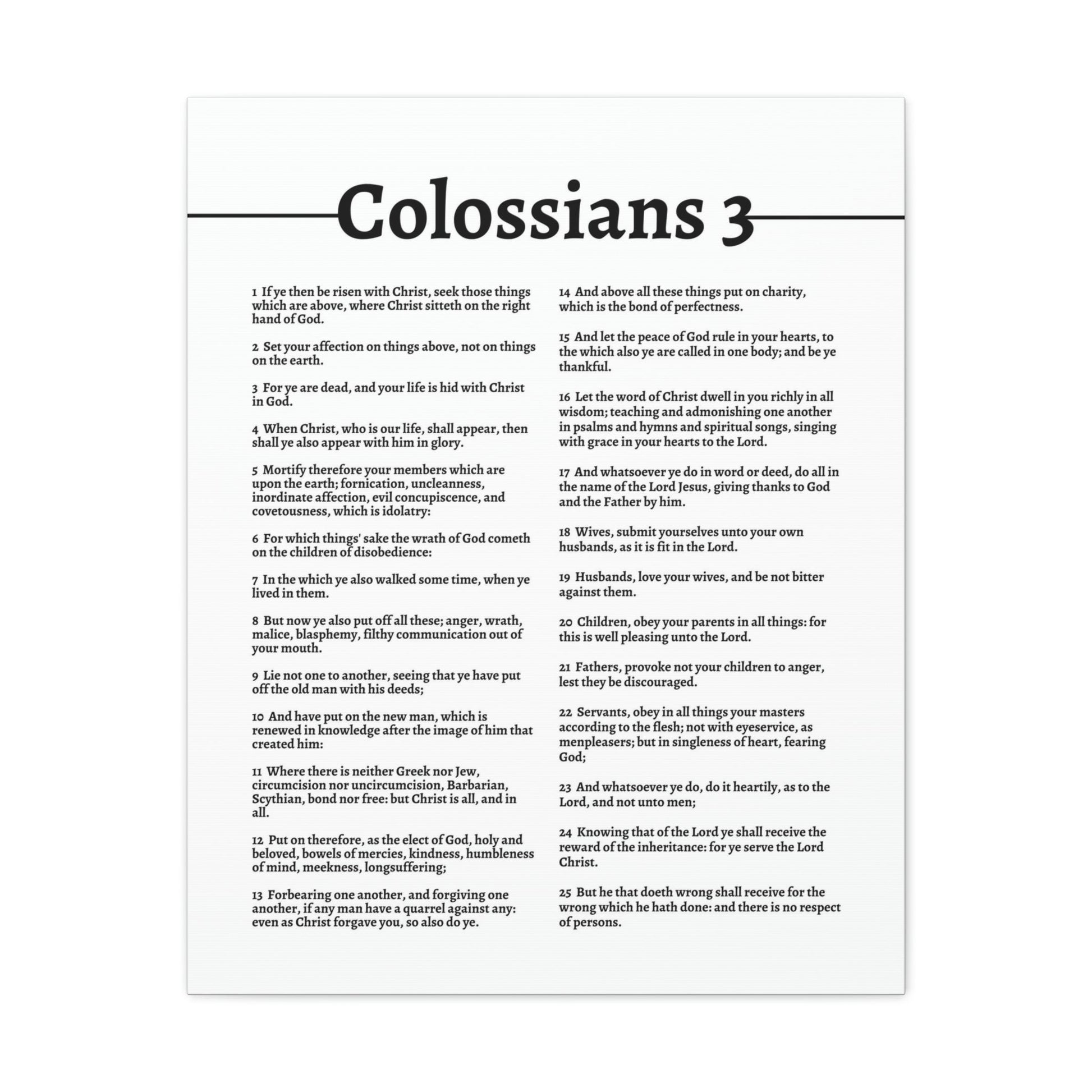 Scripture Walls Put On The New Self Colossians 3 White Bible Canvas Christian Wall Art Ready to Hang Unframed-Express Your Love Gifts