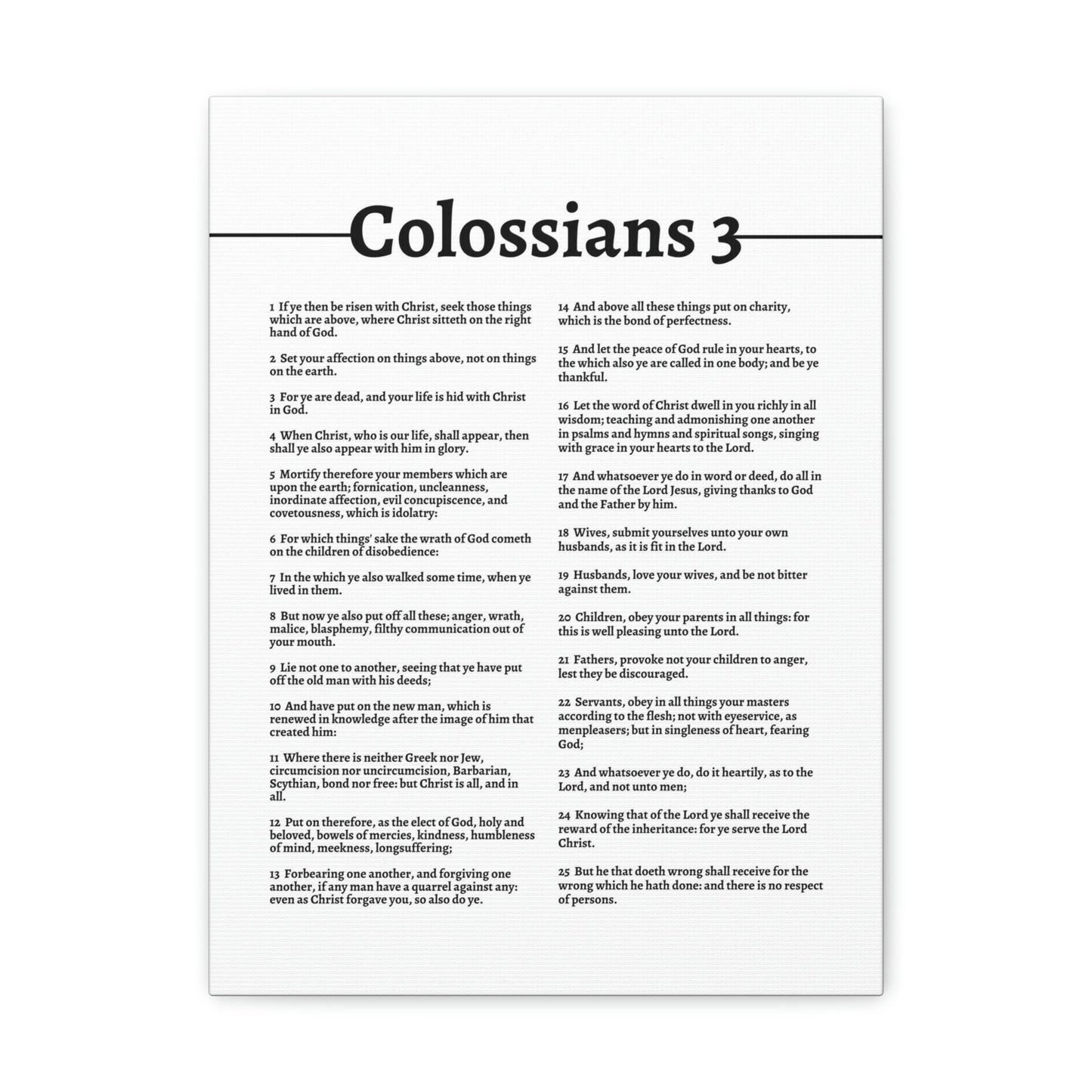 Scripture Walls Put On The New Self Colossians 3 White Bible Canvas Christian Wall Art Ready to Hang Unframed-Express Your Love Gifts