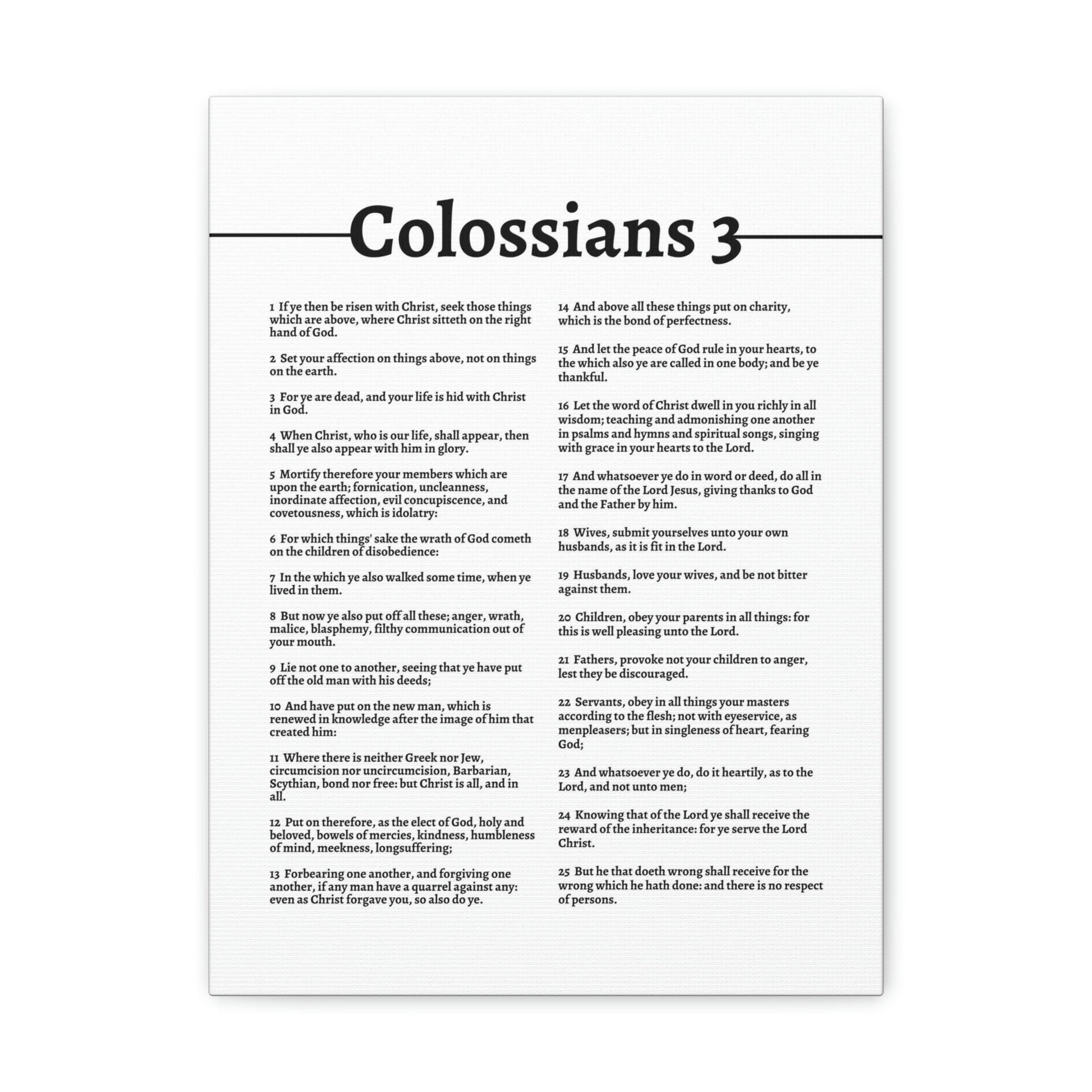 Scripture Walls Put On The New Self Colossians 3 White Bible Canvas Christian Wall Art Ready to Hang Unframed-Express Your Love Gifts