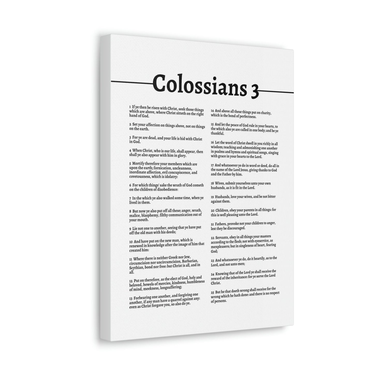 Scripture Walls Put On The New Self Colossians 3 White Bible Canvas Christian Wall Art Ready to Hang Unframed-Express Your Love Gifts