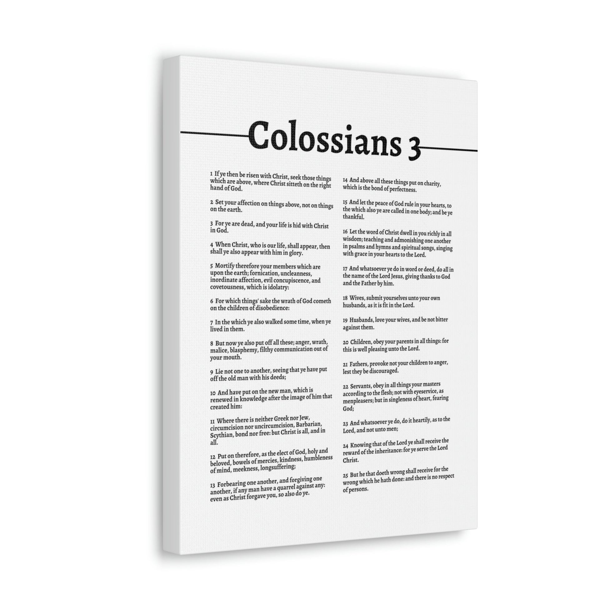 Scripture Walls Put On The New Self Colossians 3 White Bible Canvas Christian Wall Art Ready to Hang Unframed-Express Your Love Gifts