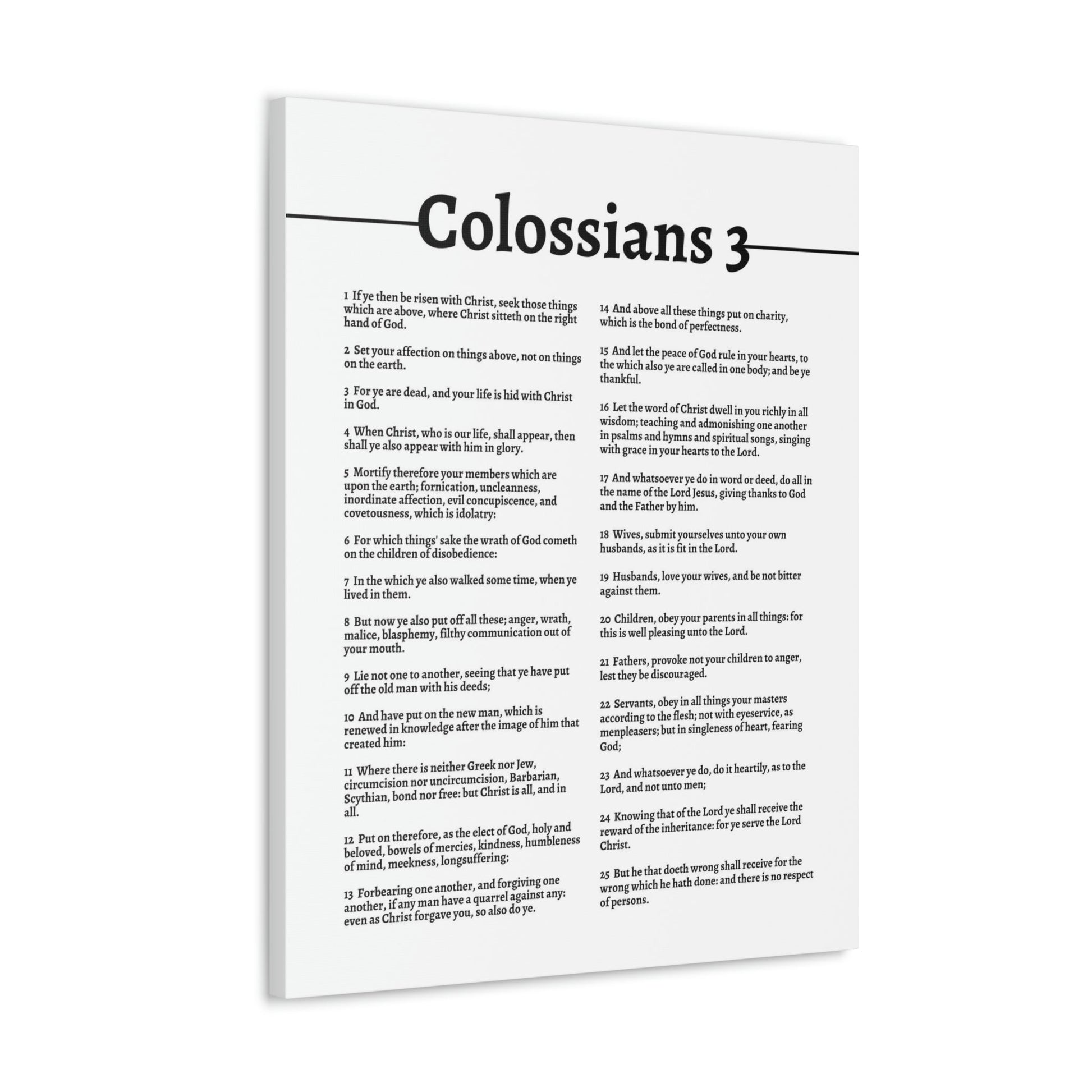 Scripture Walls Put On The New Self Colossians 3 White Bible Canvas Christian Wall Art Ready to Hang Unframed-Express Your Love Gifts