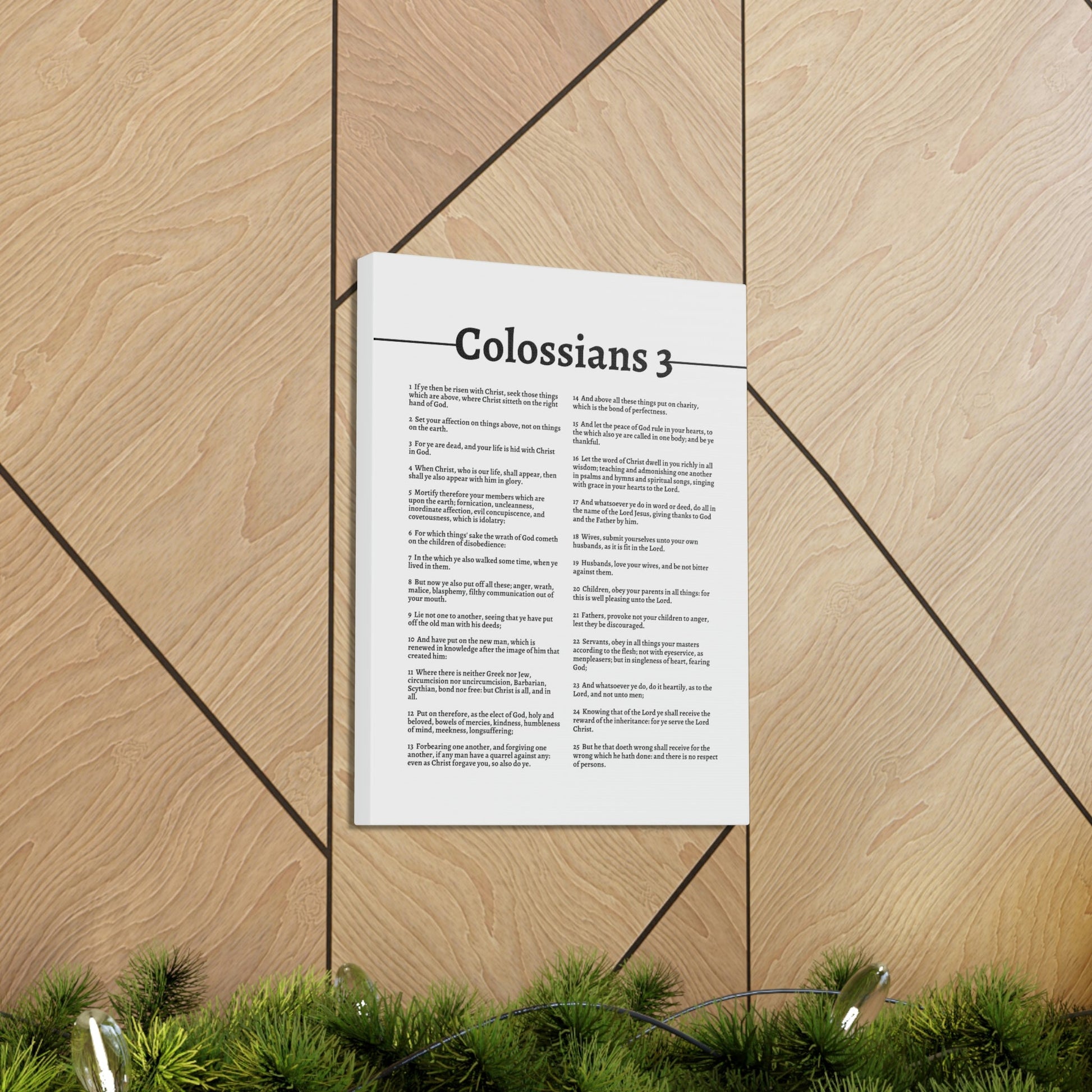 Scripture Walls Put On The New Self Colossians 3 White Bible Canvas Christian Wall Art Ready to Hang Unframed-Express Your Love Gifts