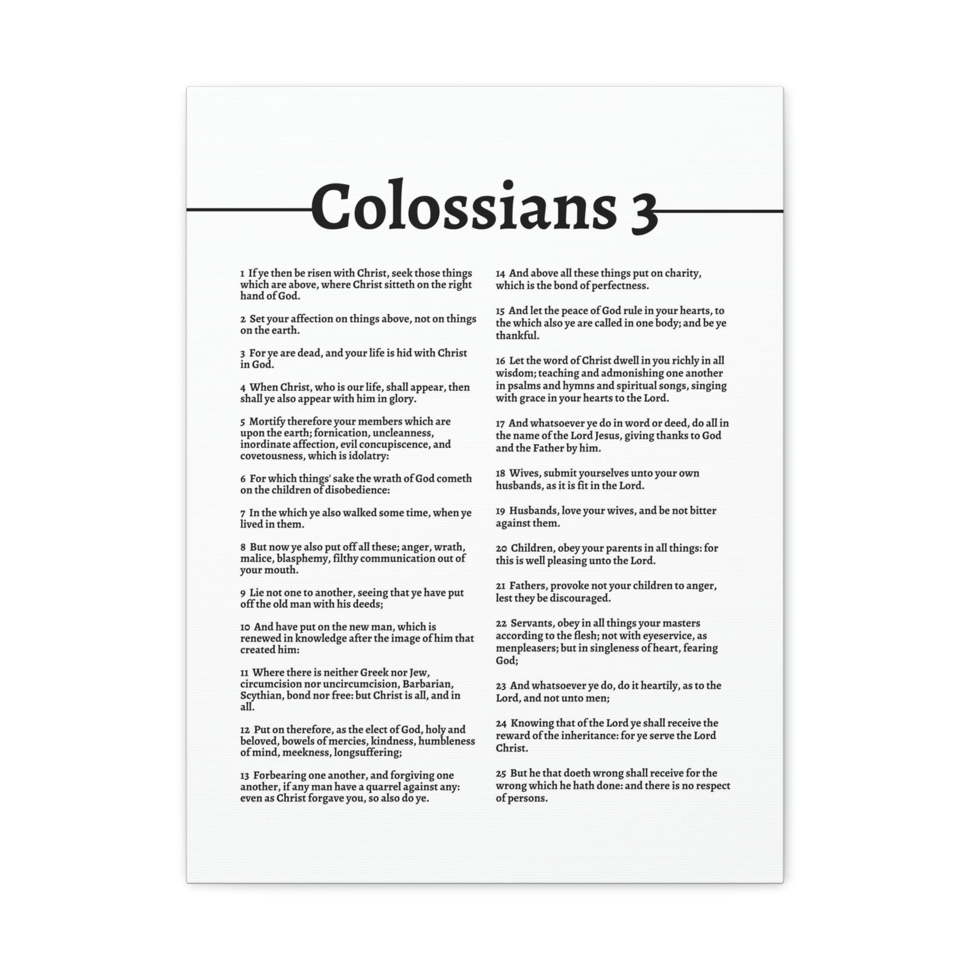 Scripture Walls Put On The New Self Colossians 3 White Bible Canvas Christian Wall Art Ready to Hang Unframed-Express Your Love Gifts