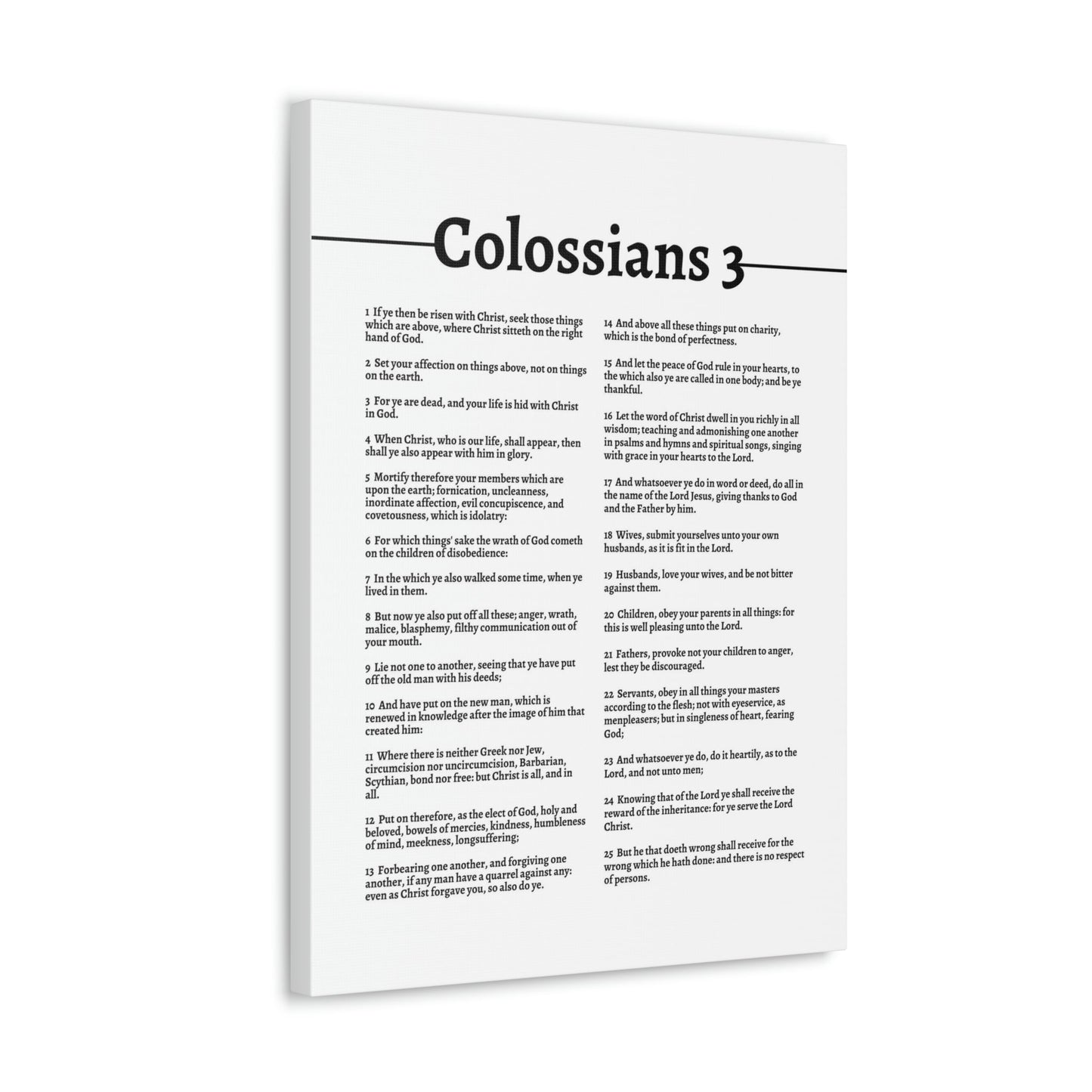 Scripture Walls Put On The New Self Colossians 3 White Bible Canvas Christian Wall Art Ready to Hang Unframed-Express Your Love Gifts