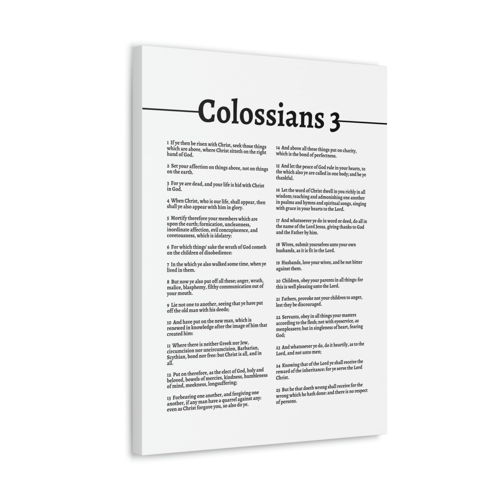 Scripture Walls Put On The New Self Colossians 3 White Bible Canvas Christian Wall Art Ready to Hang Unframed-Express Your Love Gifts