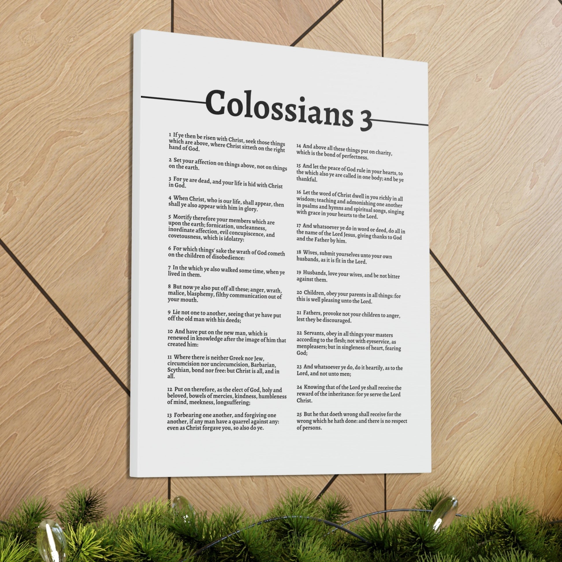 Scripture Walls Put On The New Self Colossians 3 White Bible Canvas Christian Wall Art Ready to Hang Unframed-Express Your Love Gifts