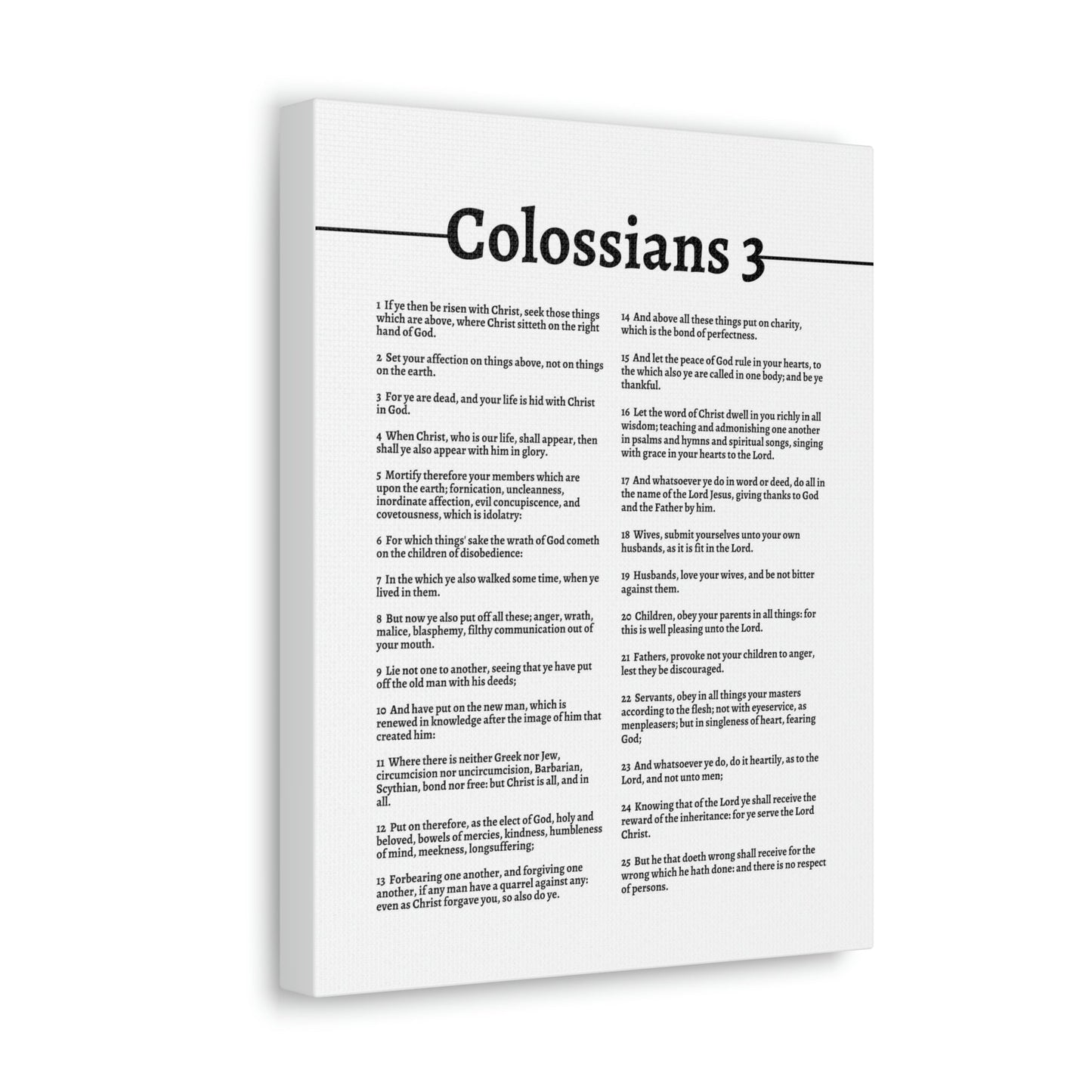 Scripture Walls Put On The New Self Colossians 3 White Bible Canvas Christian Wall Art Ready to Hang Unframed-Express Your Love Gifts