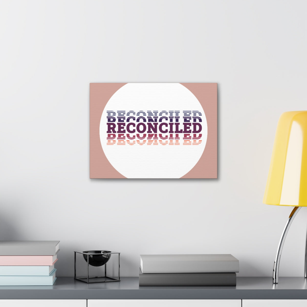 Scripture Walls Reconciled Purple Romans 5:10 Bible Canvas Christian Wall Art Ready to Hang Unframed-Express Your Love Gifts