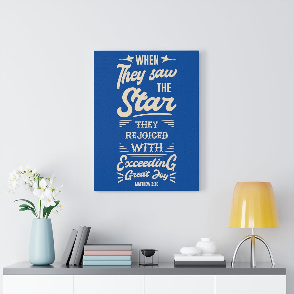 Scripture Walls Rejoice Matthew 2:10 Bible Verse Canvas Christian Wall Art Ready to Hang Unframed-Express Your Love Gifts