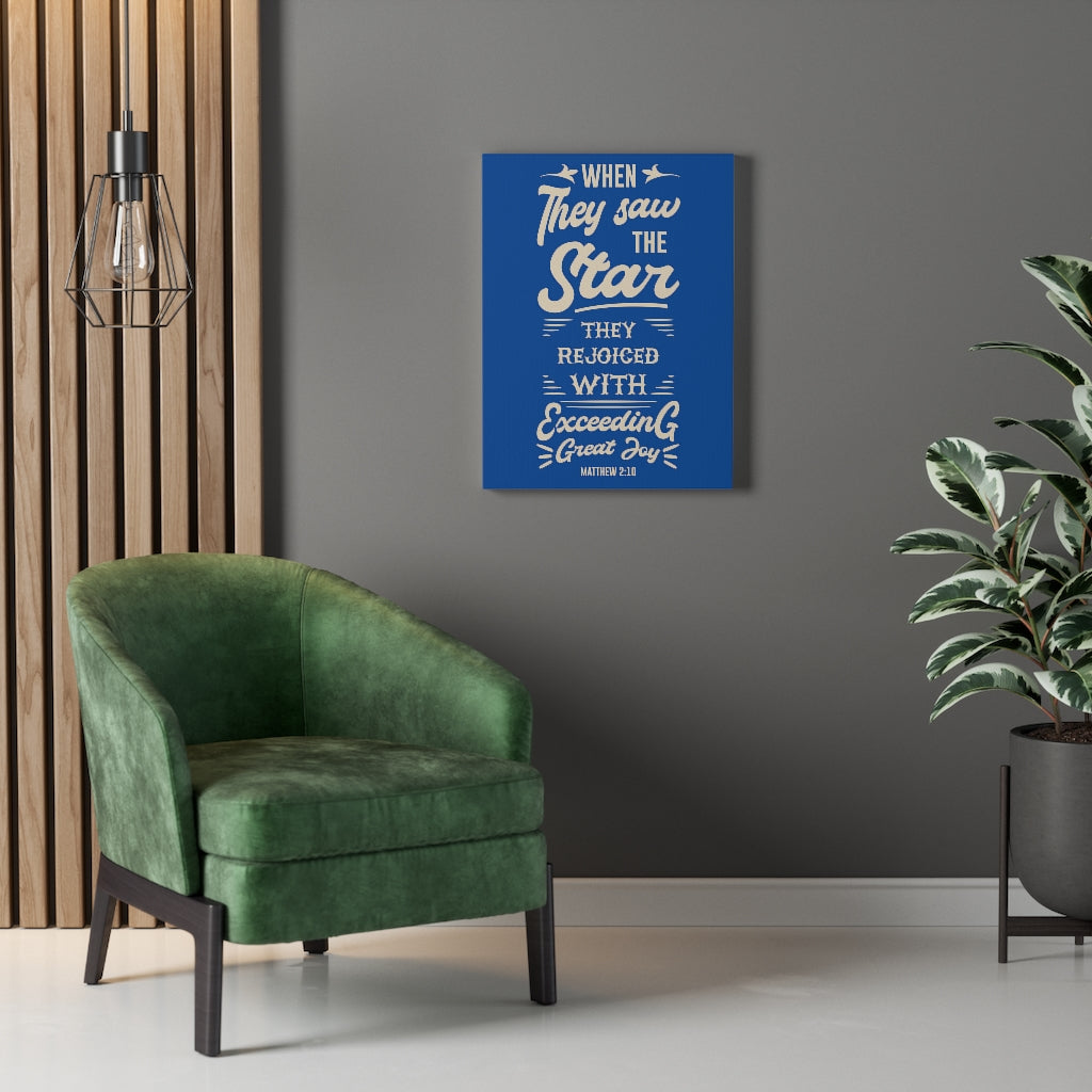 Scripture Walls Rejoice Matthew 2:10 Bible Verse Canvas Christian Wall Art Ready to Hang Unframed-Express Your Love Gifts