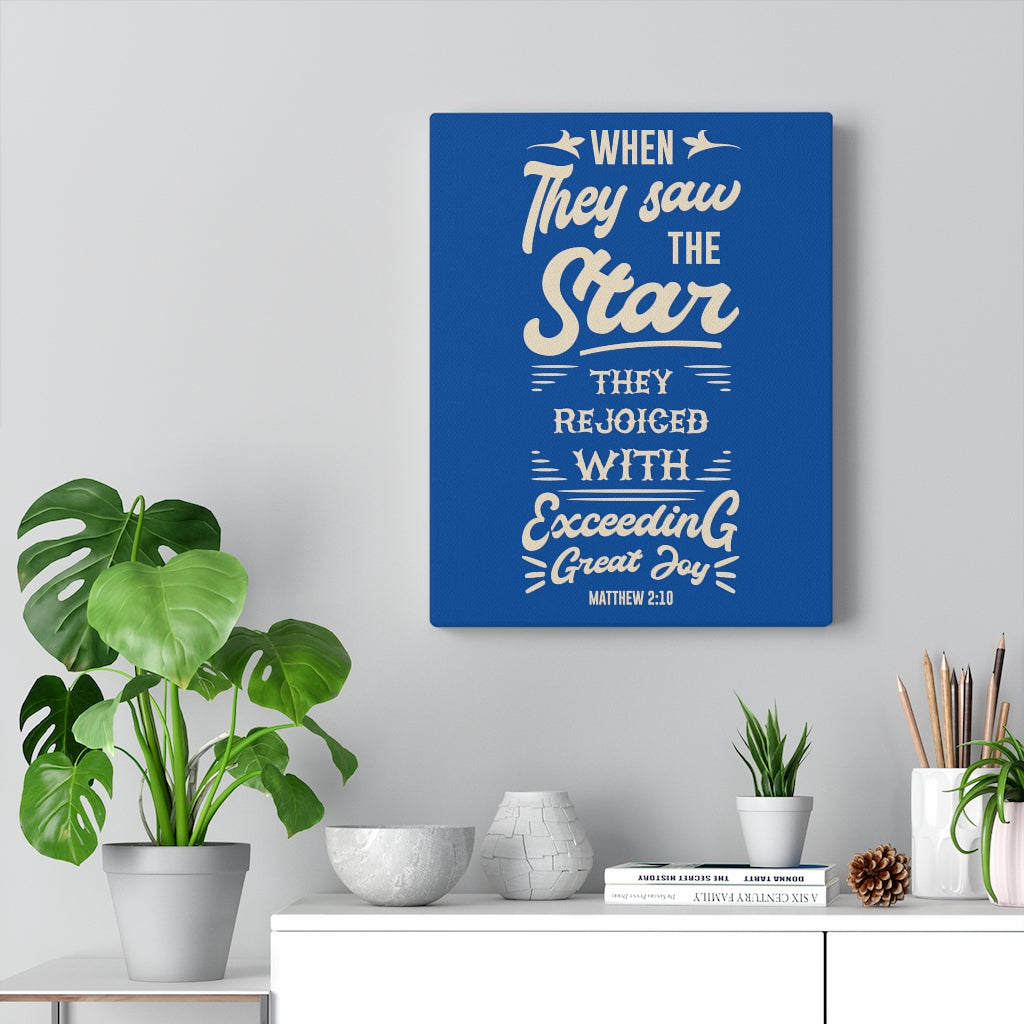 Scripture Walls Rejoice Matthew 2:10 Bible Verse Canvas Christian Wall Art Ready to Hang Unframed-Express Your Love Gifts