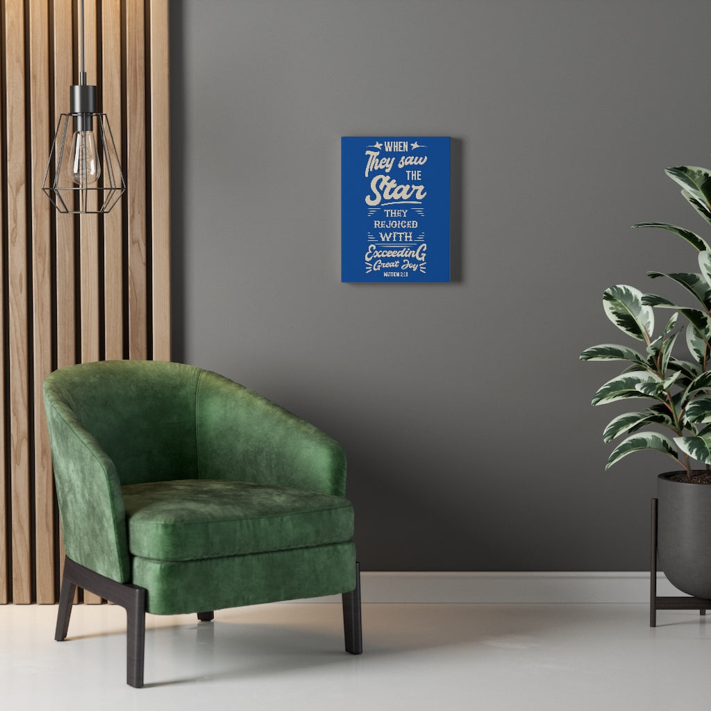 Scripture Walls Rejoice Matthew 2:10 Bible Verse Canvas Christian Wall Art Ready to Hang Unframed-Express Your Love Gifts