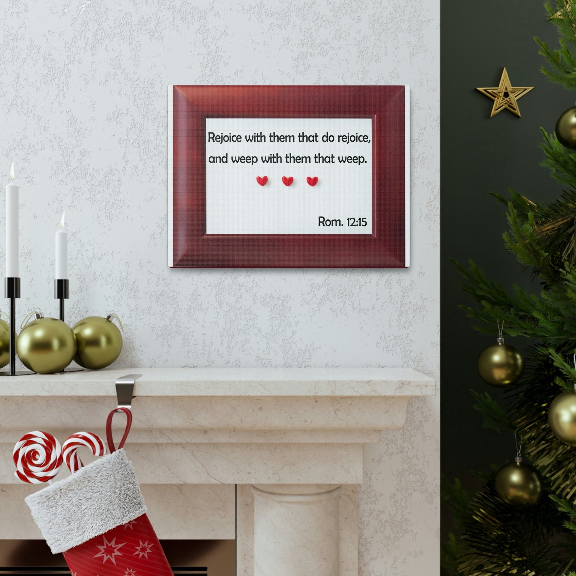 Scripture Walls Rejoice With Them Romans 12:15 Bible Verse Canvas Christian Wall Art Bible Verse Print Ready To Hang Unframed-Express Your Love Gifts