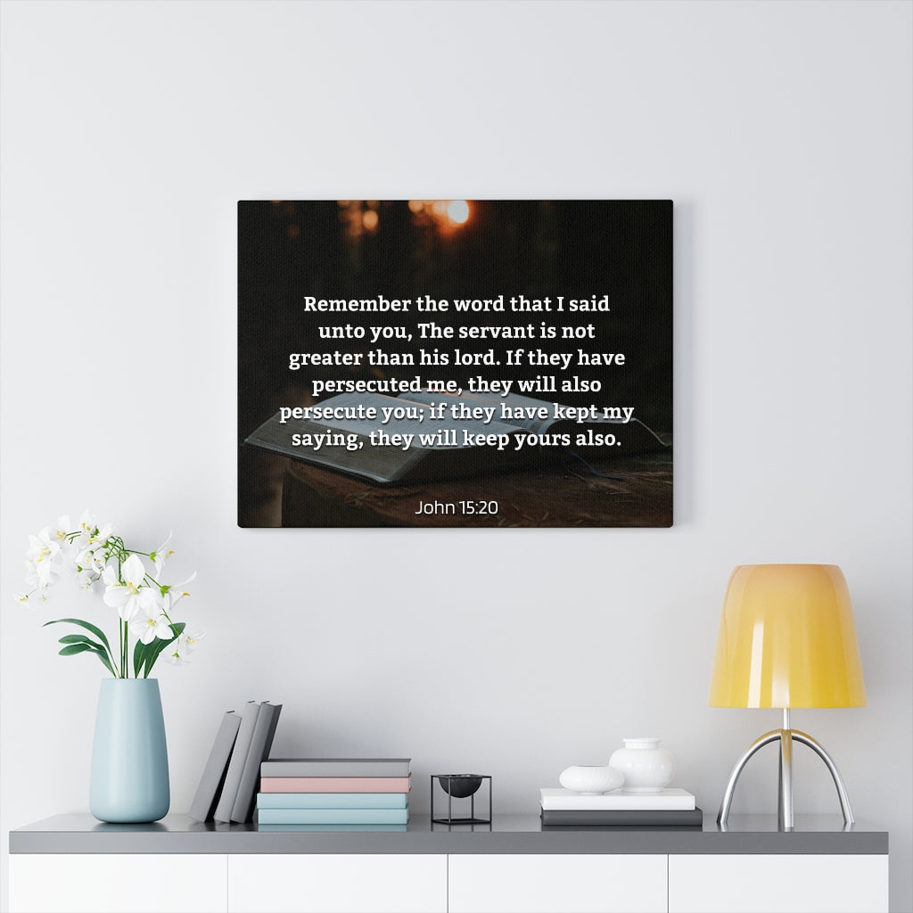Remember The Word John 15:20 Bible Verse Canvas Christian Wall Art Ready to Hang Unframed-Express Your Love Gifts
