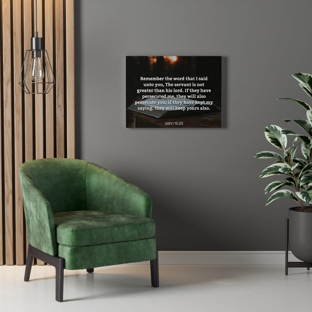 Remember The Word John 15:20 Bible Verse Canvas Christian Wall Art Ready to Hang Unframed-Express Your Love Gifts