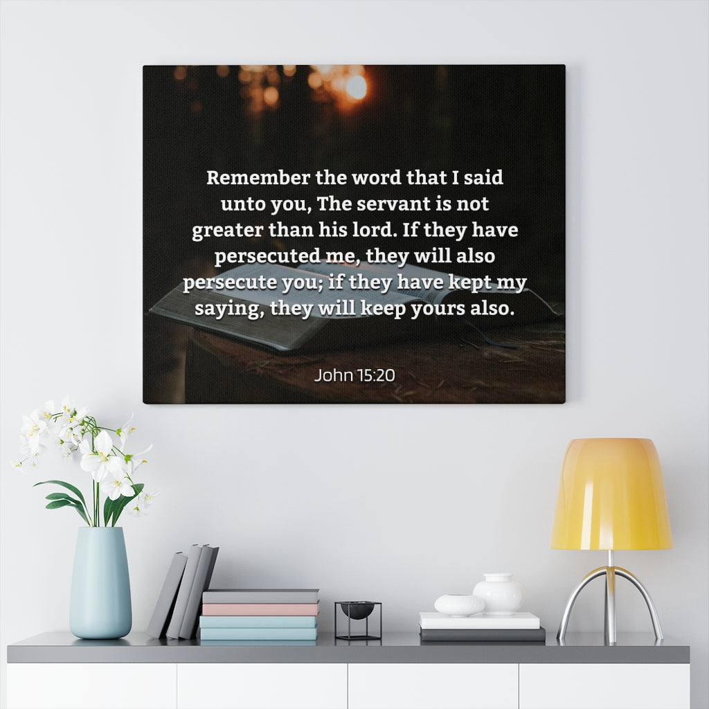 Remember The Word John 15:20 Bible Verse Canvas Christian Wall Art Ready to Hang Unframed-Express Your Love Gifts