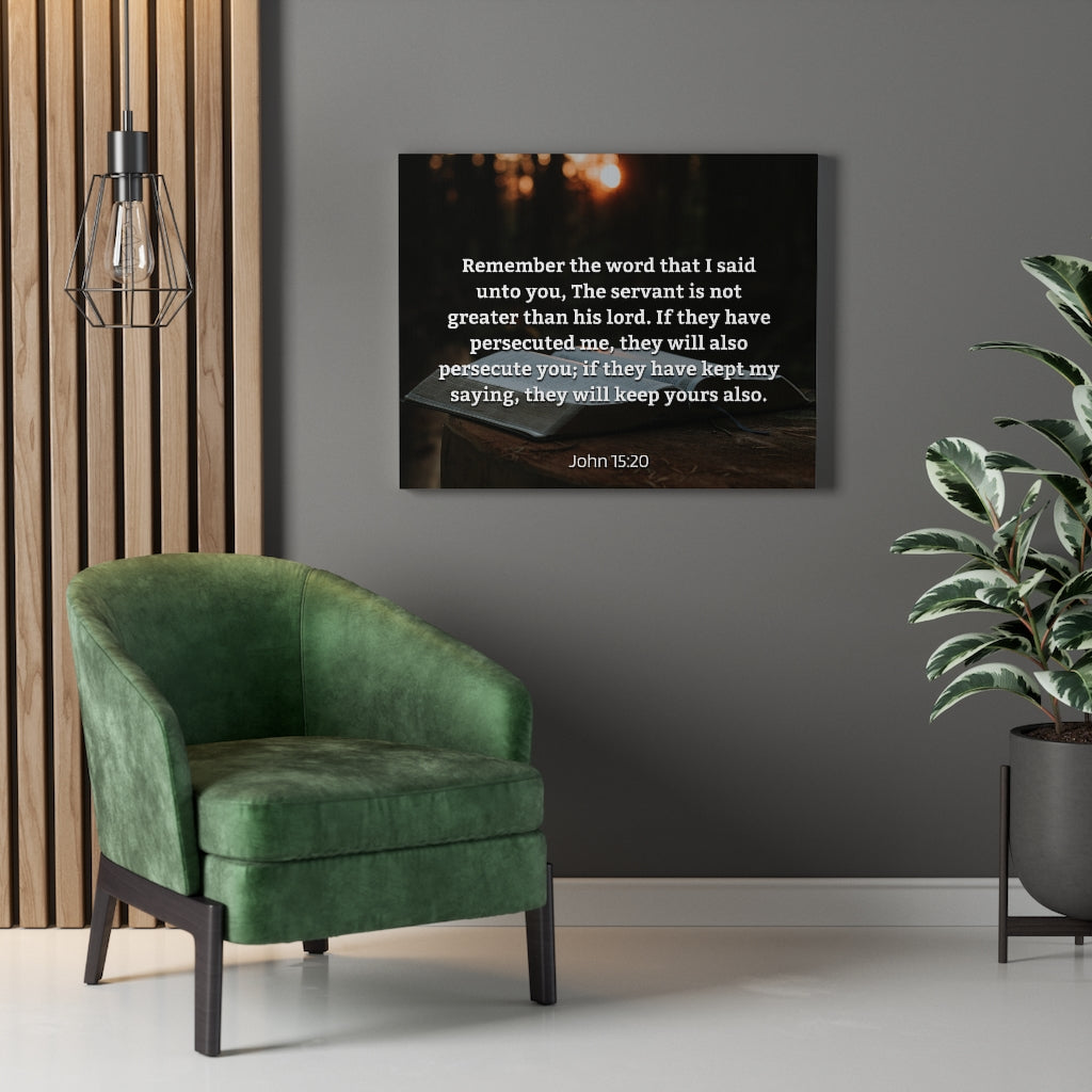 Remember The Word John 15:20 Bible Verse Canvas Christian Wall Art Ready to Hang Unframed-Express Your Love Gifts
