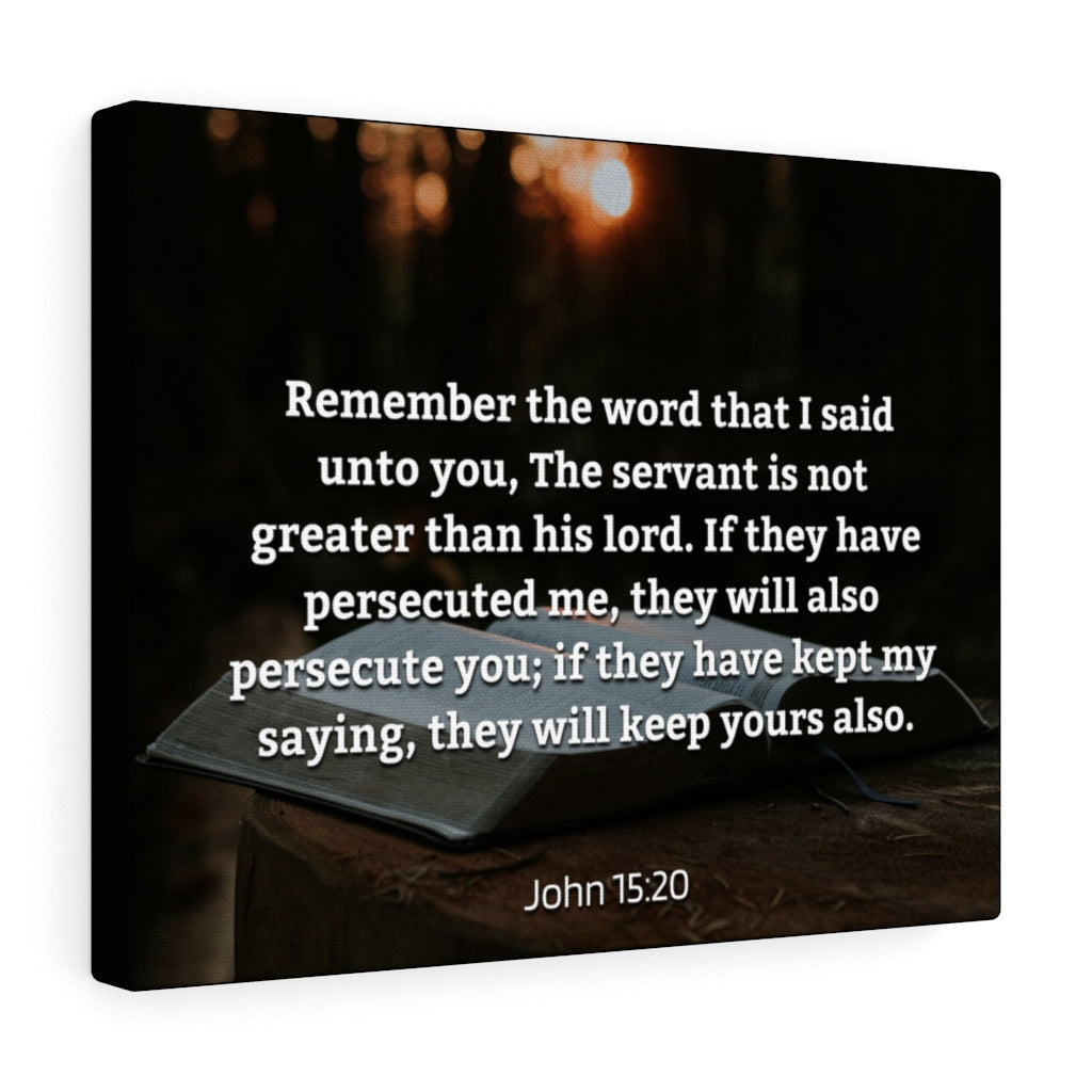Remember The Word John 15:20 Bible Verse Canvas Christian Wall Art Ready to Hang Unframed-Express Your Love Gifts