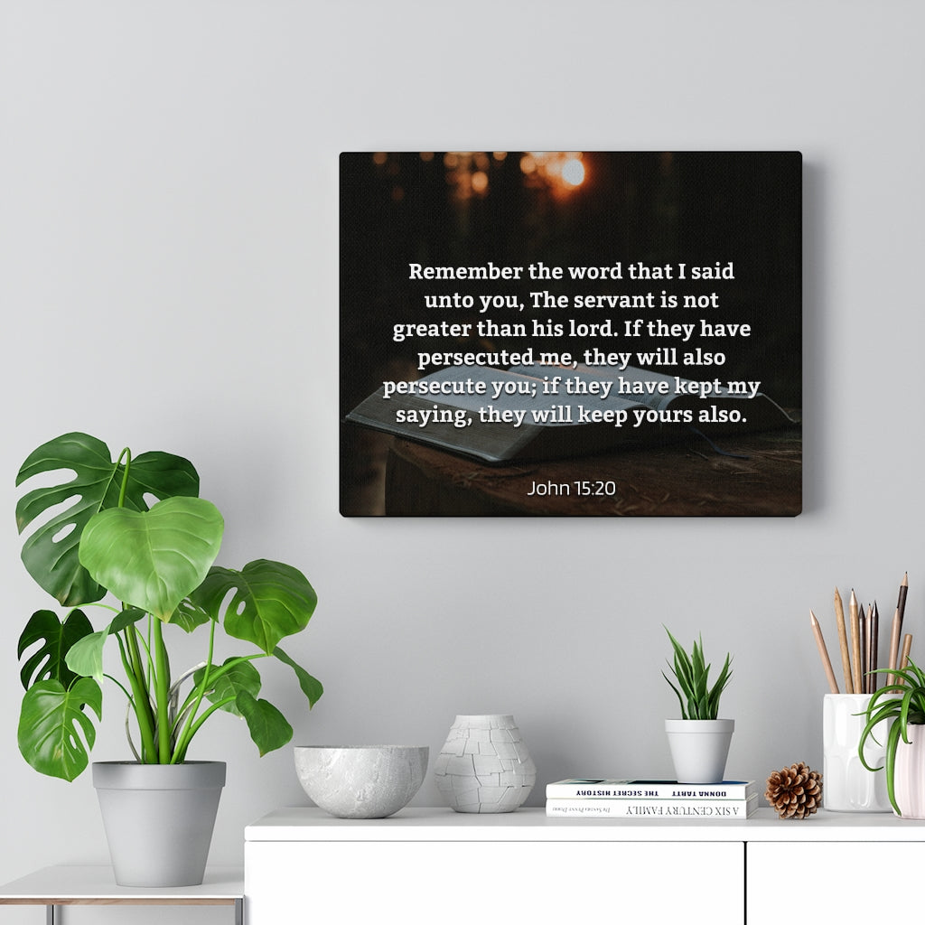 Remember The Word John 15:20 Bible Verse Canvas Christian Wall Art Ready to Hang Unframed-Express Your Love Gifts