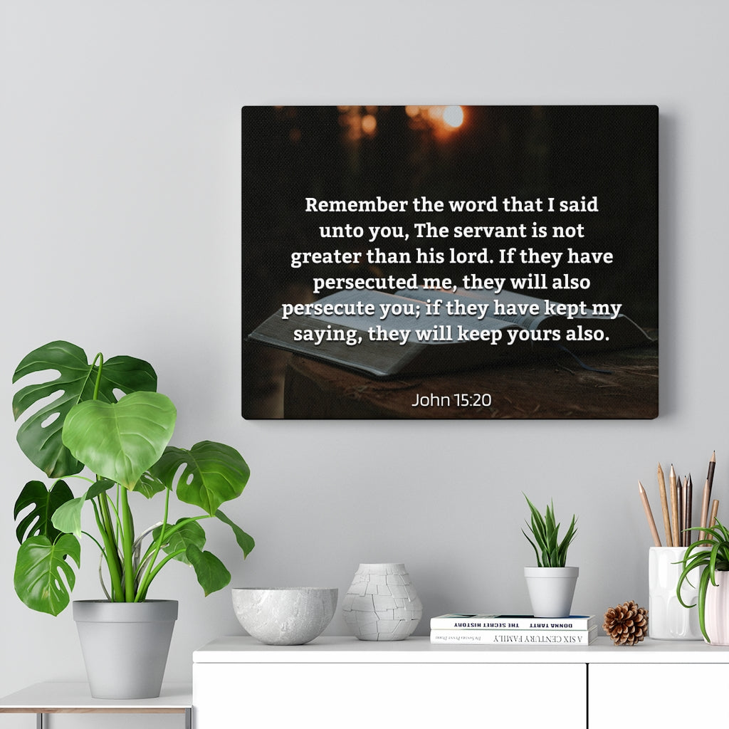 Remember The Word John 15:20 Bible Verse Canvas Christian Wall Art Ready to Hang Unframed-Express Your Love Gifts